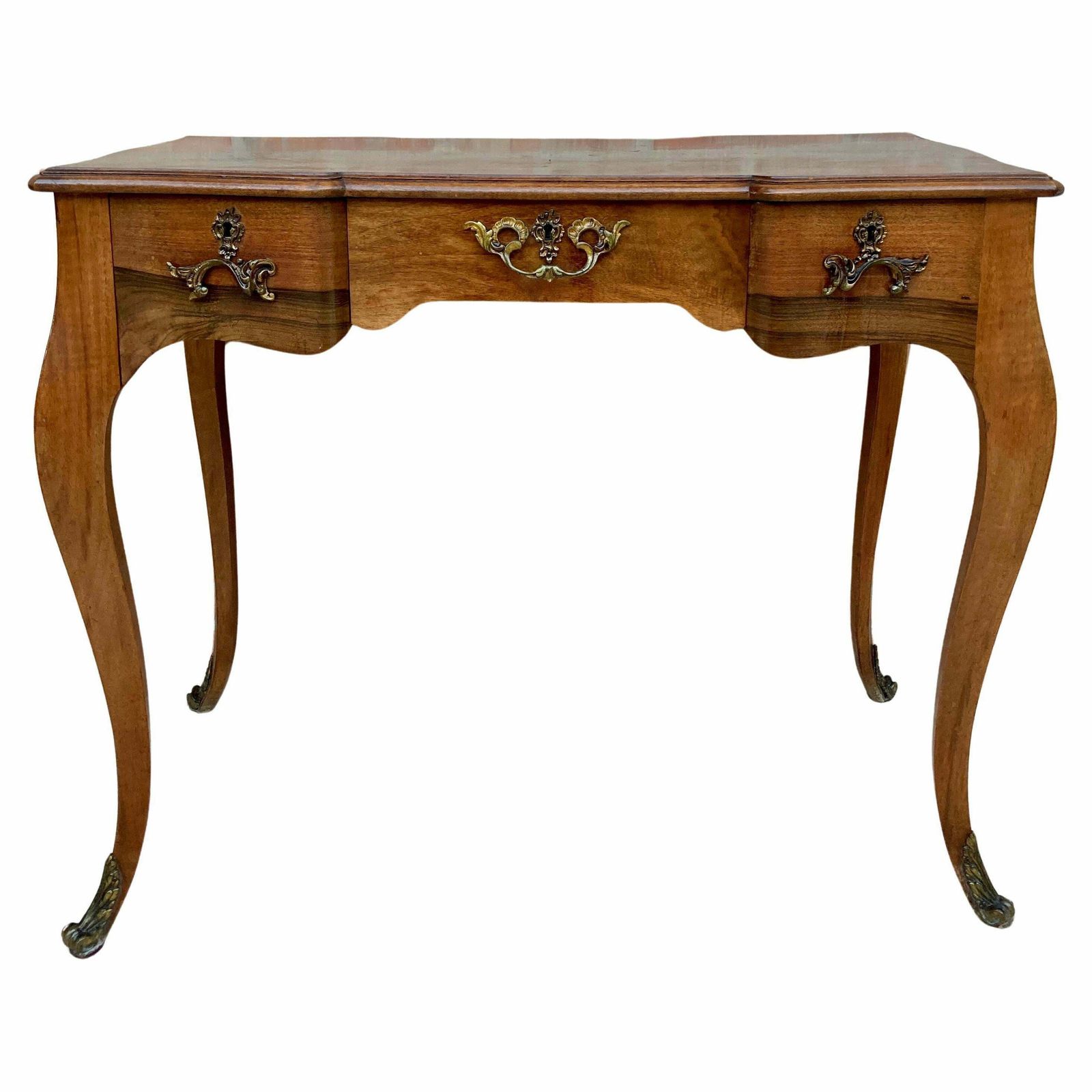 19th Century Louis XV French Desk With Cabriolet Legs, 1890s