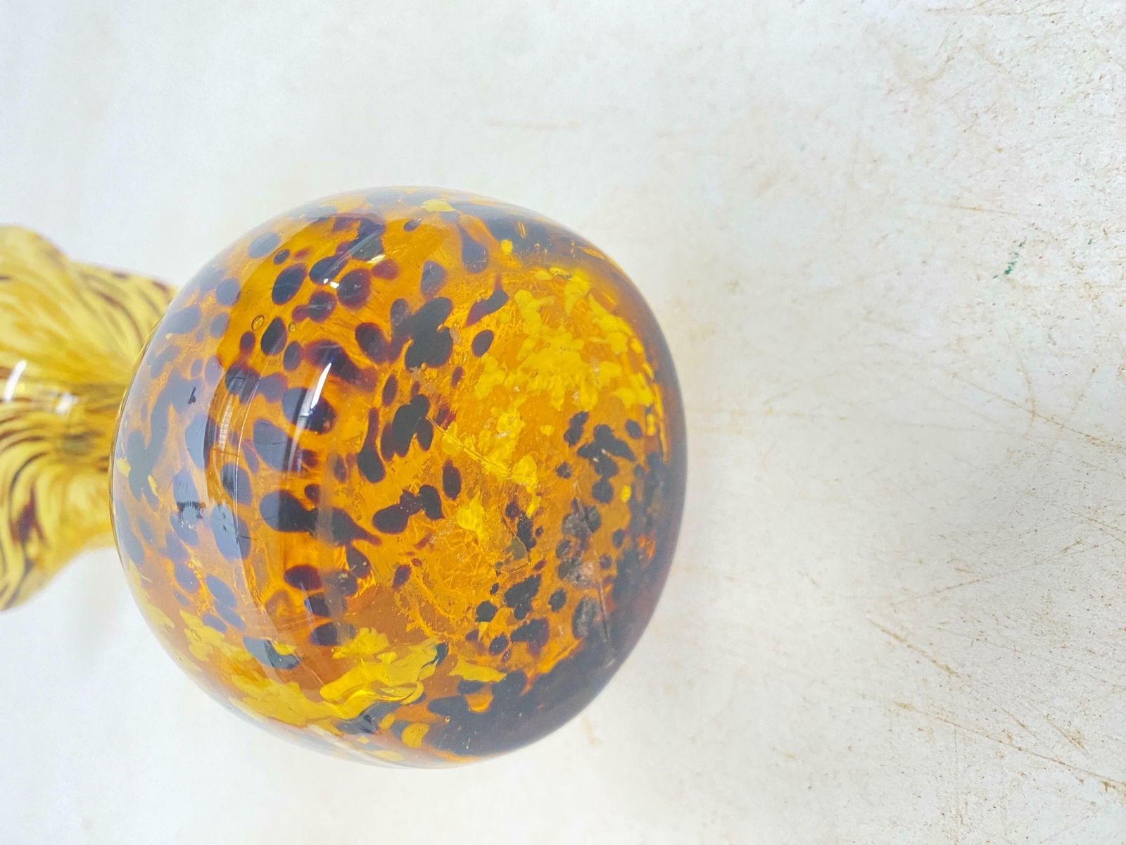 Vetro Soffiato Glass Vase 1970 Yellow Color Very Light In The Style Of Venini photo vintage