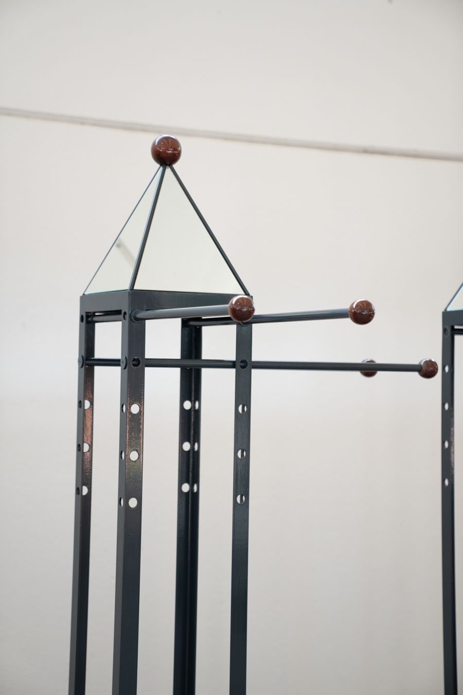 Wood And Brass Coat Rack, Set Of 4, 1970s photo for sale