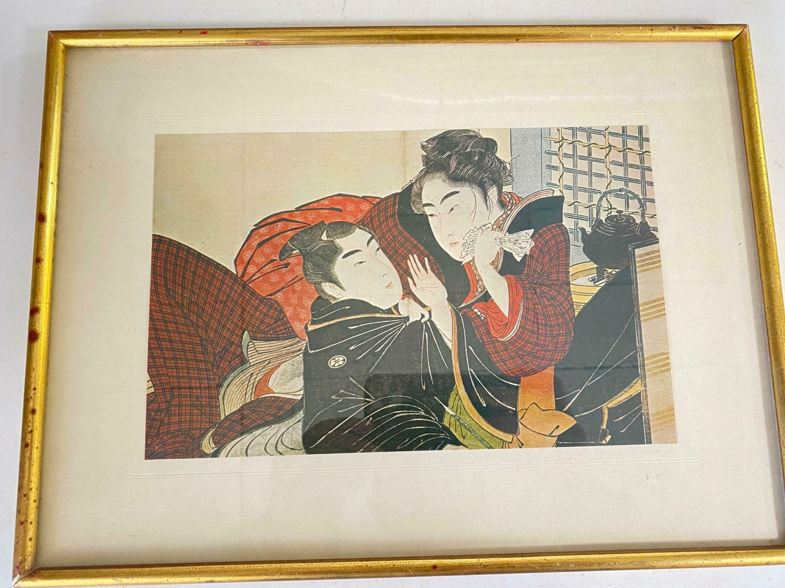photo vinterior Japanese Framed Prints Reproduction 20th Gilt Frame 20 Century Set Of 2