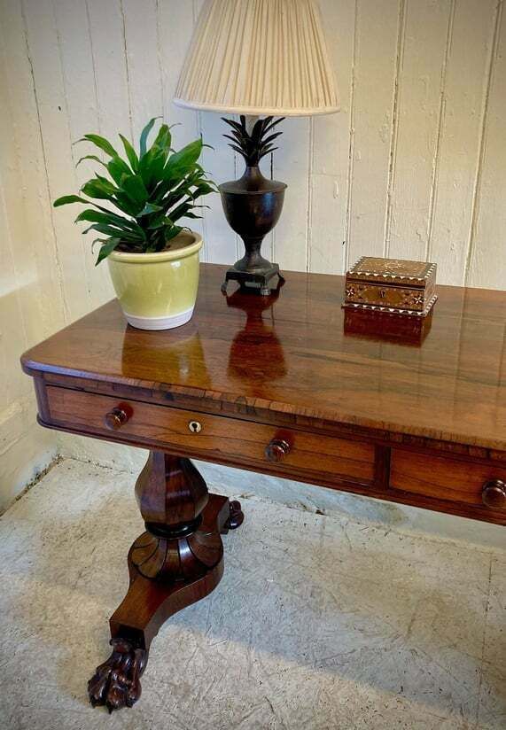 A Fine Early 19th Century Rosewood Library Table/Desk. photo furniture