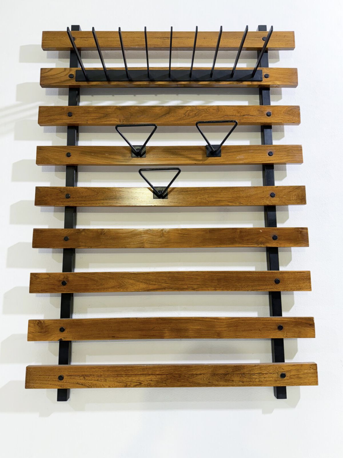 Mid Century Modern Wood And Metal Coat Rack, Italy photo for sale