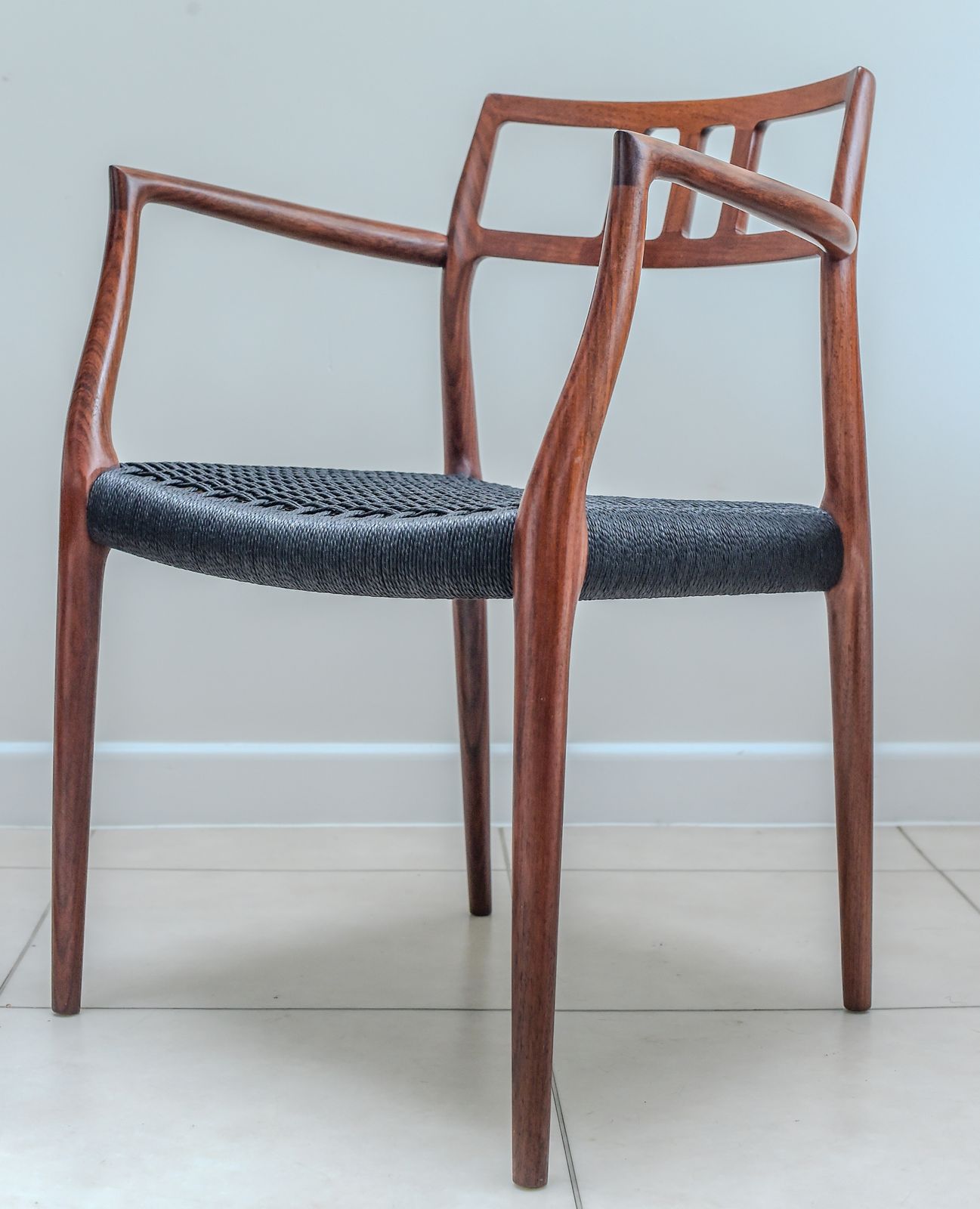 5750.0 A Scarce Pair Of Niels Møller Model 64 Rosewood Carver Chairs For J L Moller, Denmark. photo