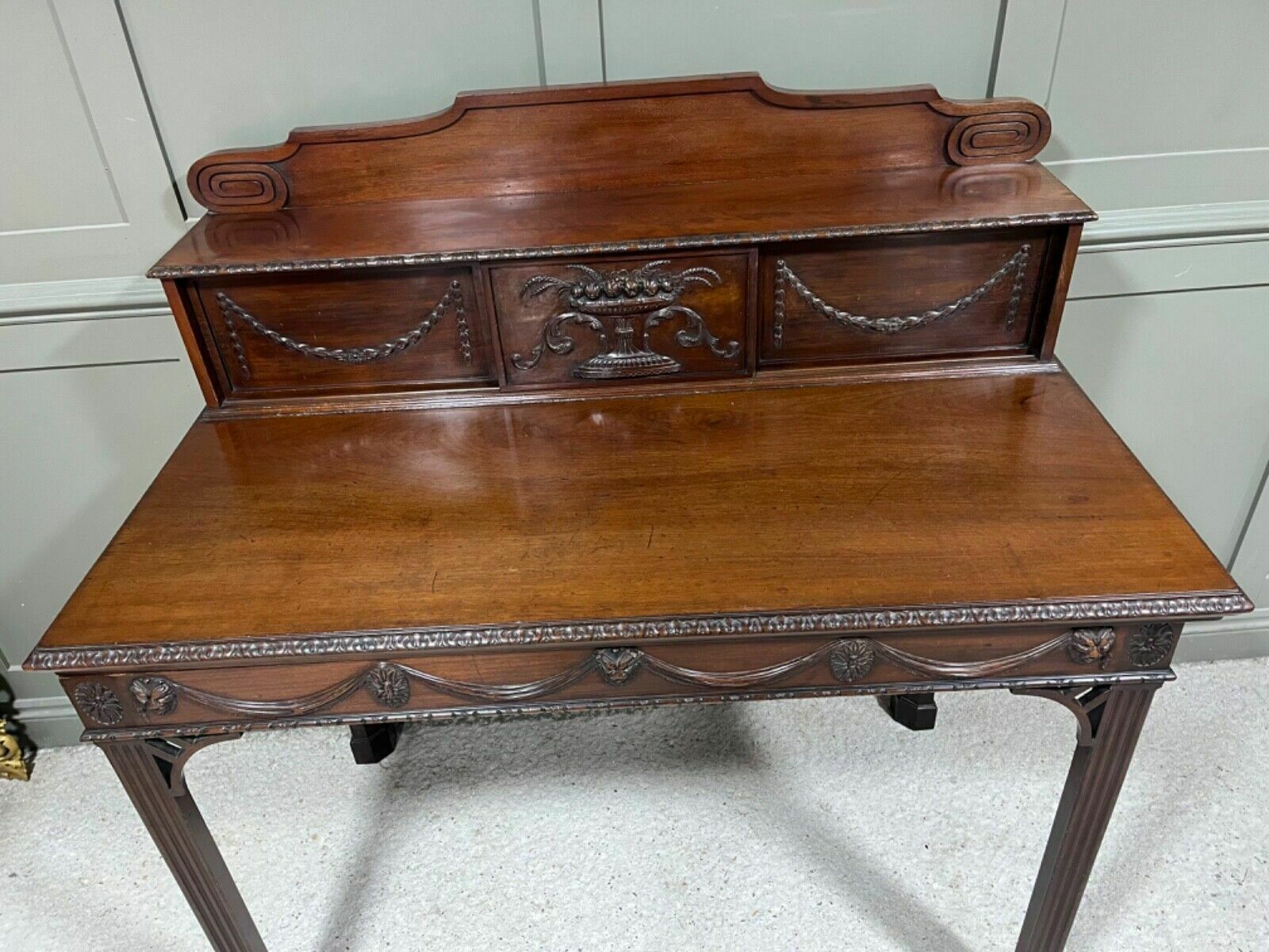 Antique Sideboard Stamped H Samuel 1880’s Carved Mahogany Design By J Linnell   Rare Item!! photo vintage