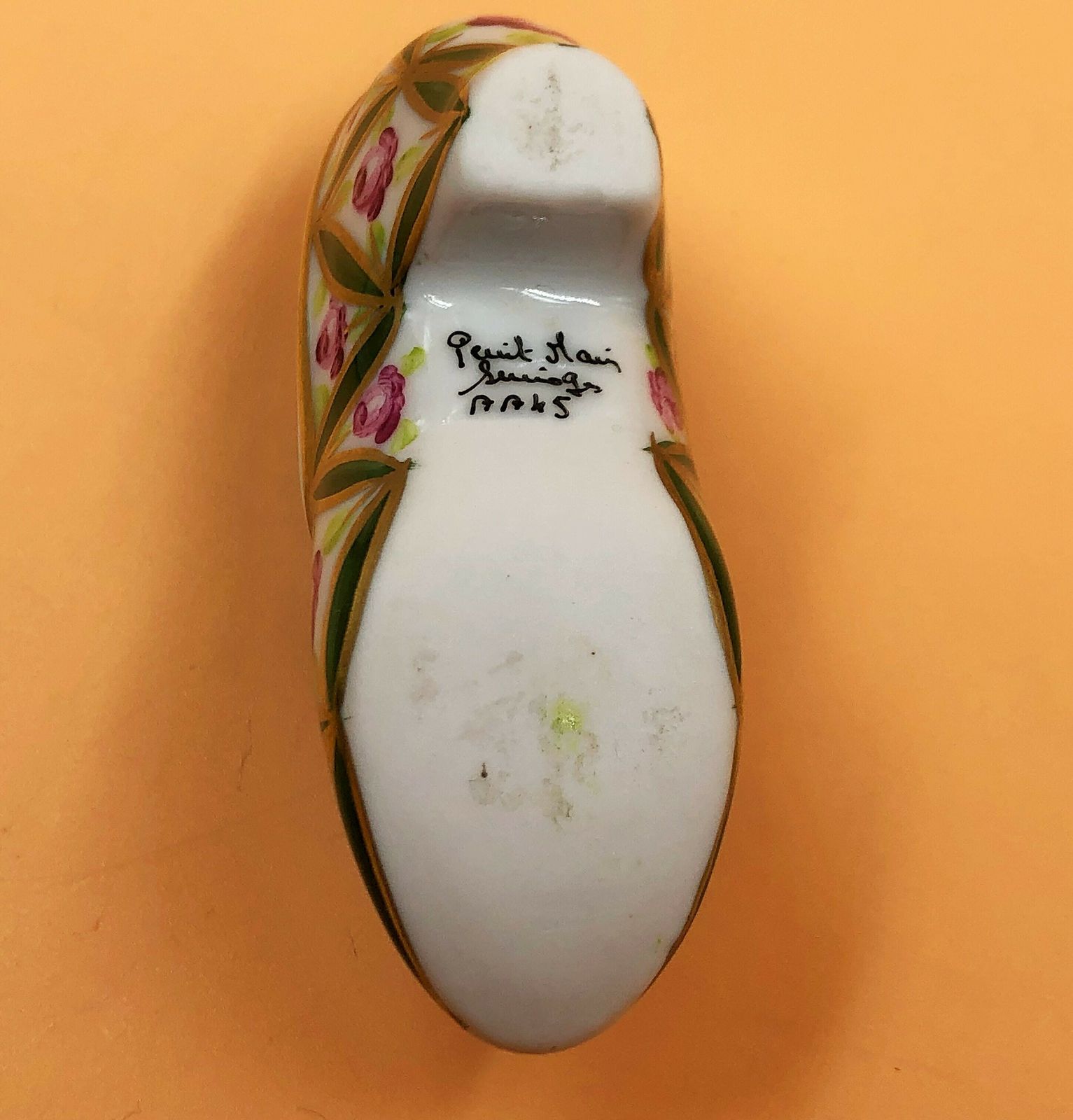 Limoges Porcelain France Porcelain Shoe / Boot Shaped Trinket / Jewelry Box. photo buy