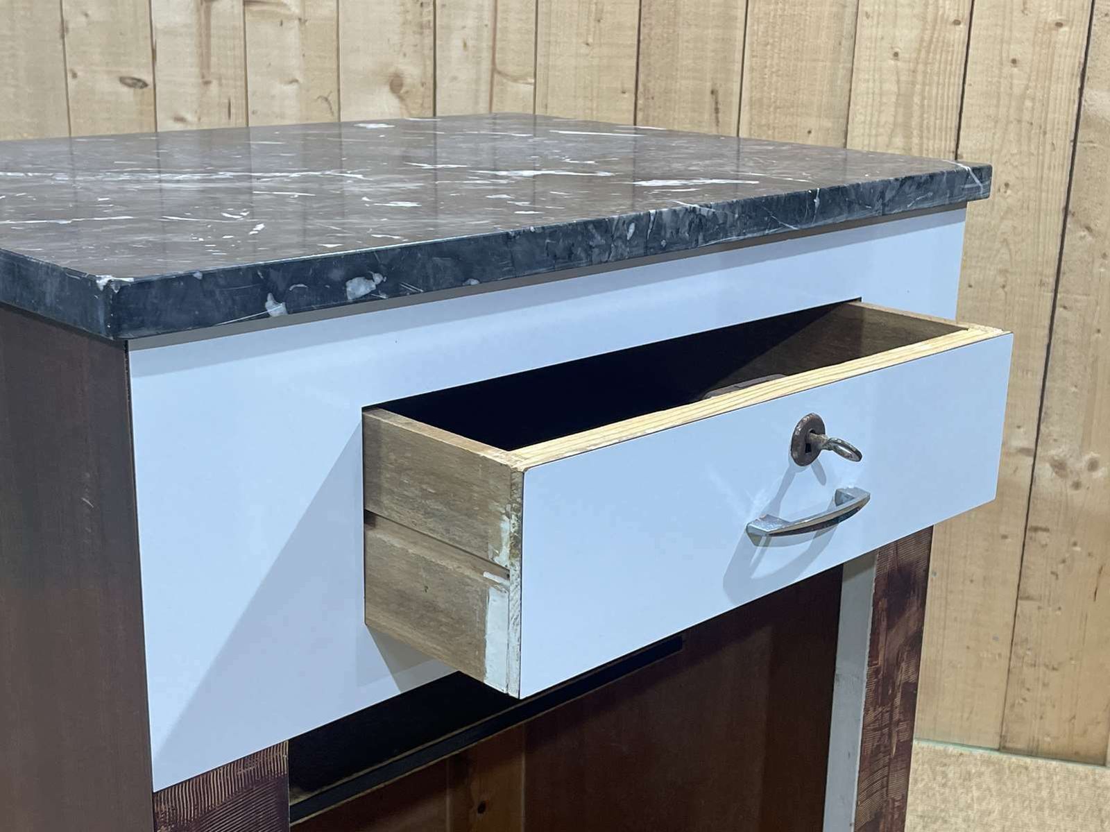 photo buy Butcher's Cash Desk In Formica With Black Marble Top, 1950s