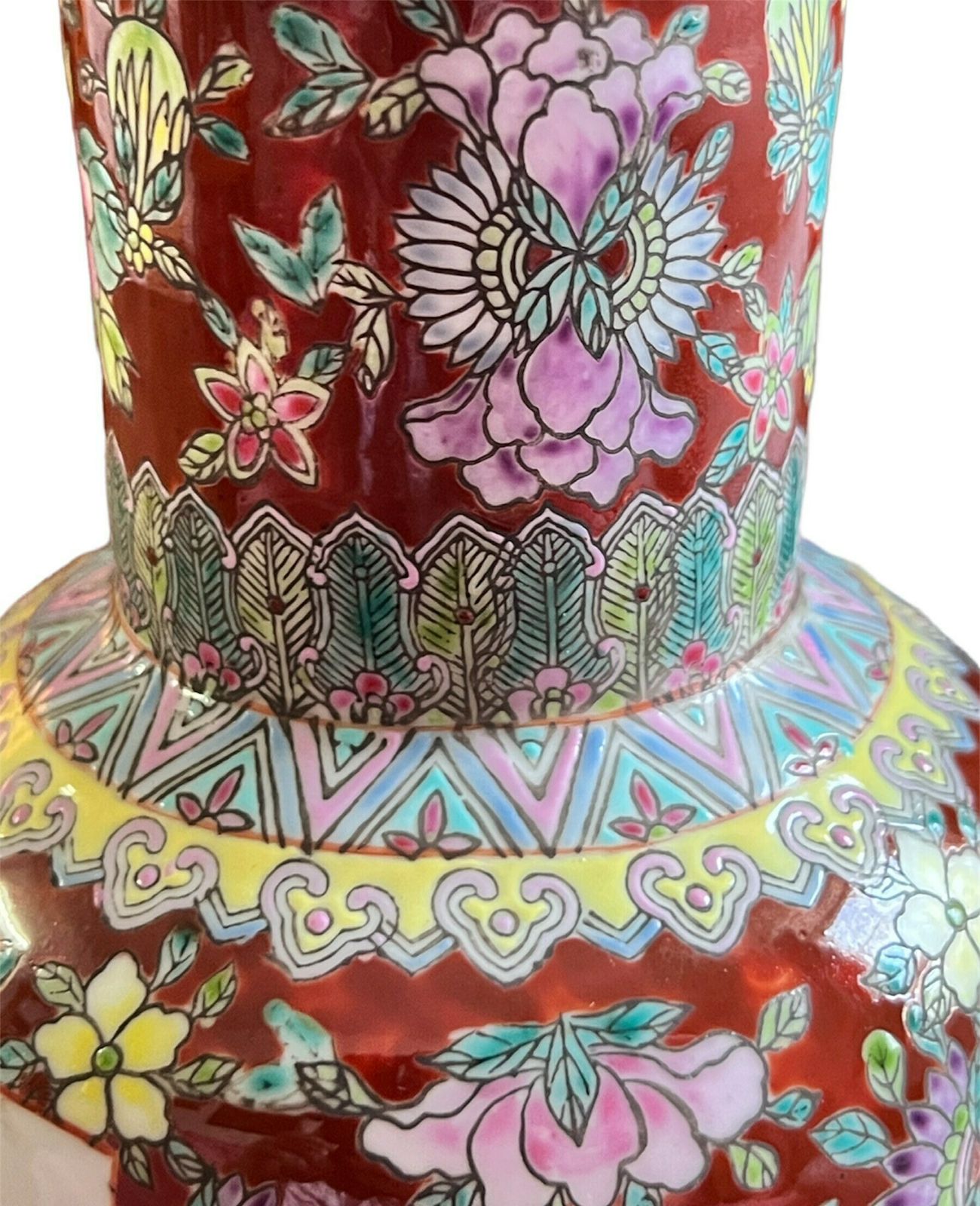 Chinese Famille Rose Vase, China Republic Period Porcelain, Chinese Porcelain Vase With Phoenix Birds , Qianlong Fine Arts Porcelain Bottle photo Home Decor