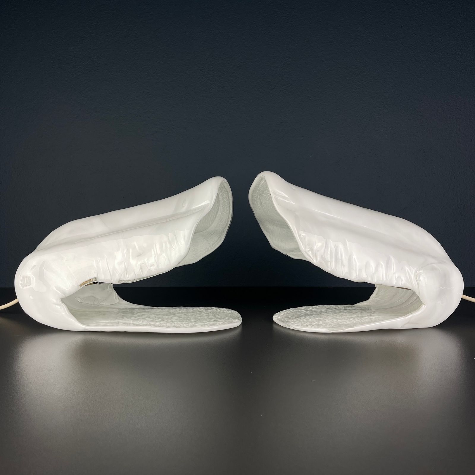 photo for sale Oyster Murano Table Lamp By La Murrina Italy 1970s Set Of 2