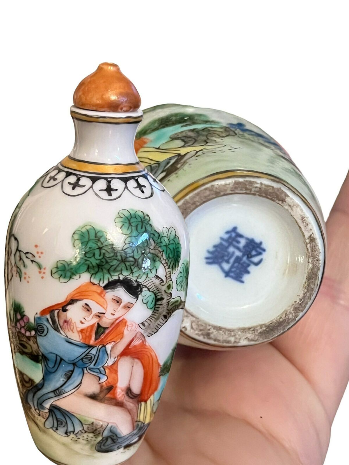 A Famille Rose Erotic Subject’ Snuff Bottle Qing Dynasty, Qianlong, Antique Chinese Dynasty Porcelain Exotic Porcelain Snuff Bottle photo furniture