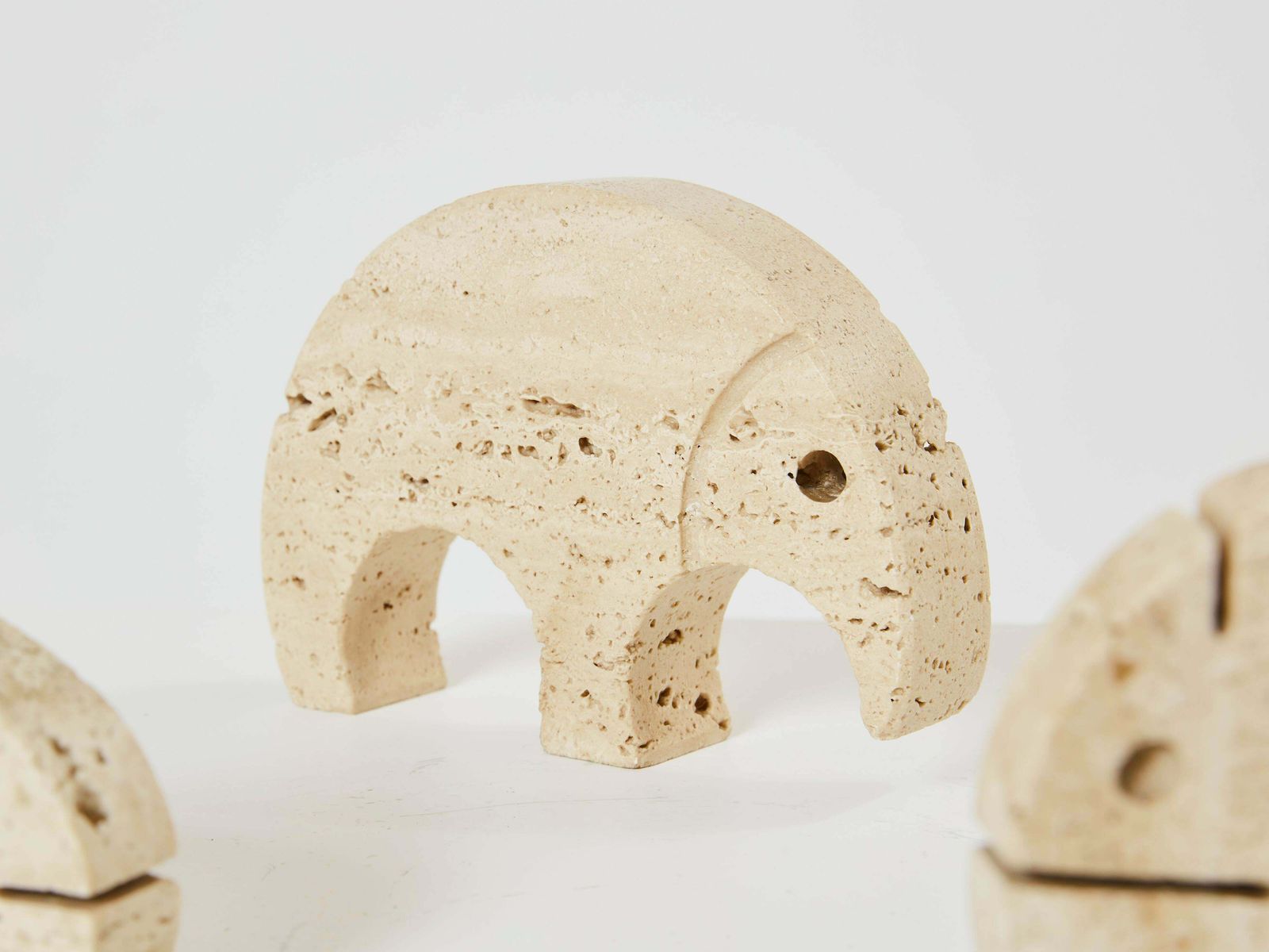 Set Of 8 Fratelli Mannelli Travertine Animal Sculptures 1970 photo 6725.0