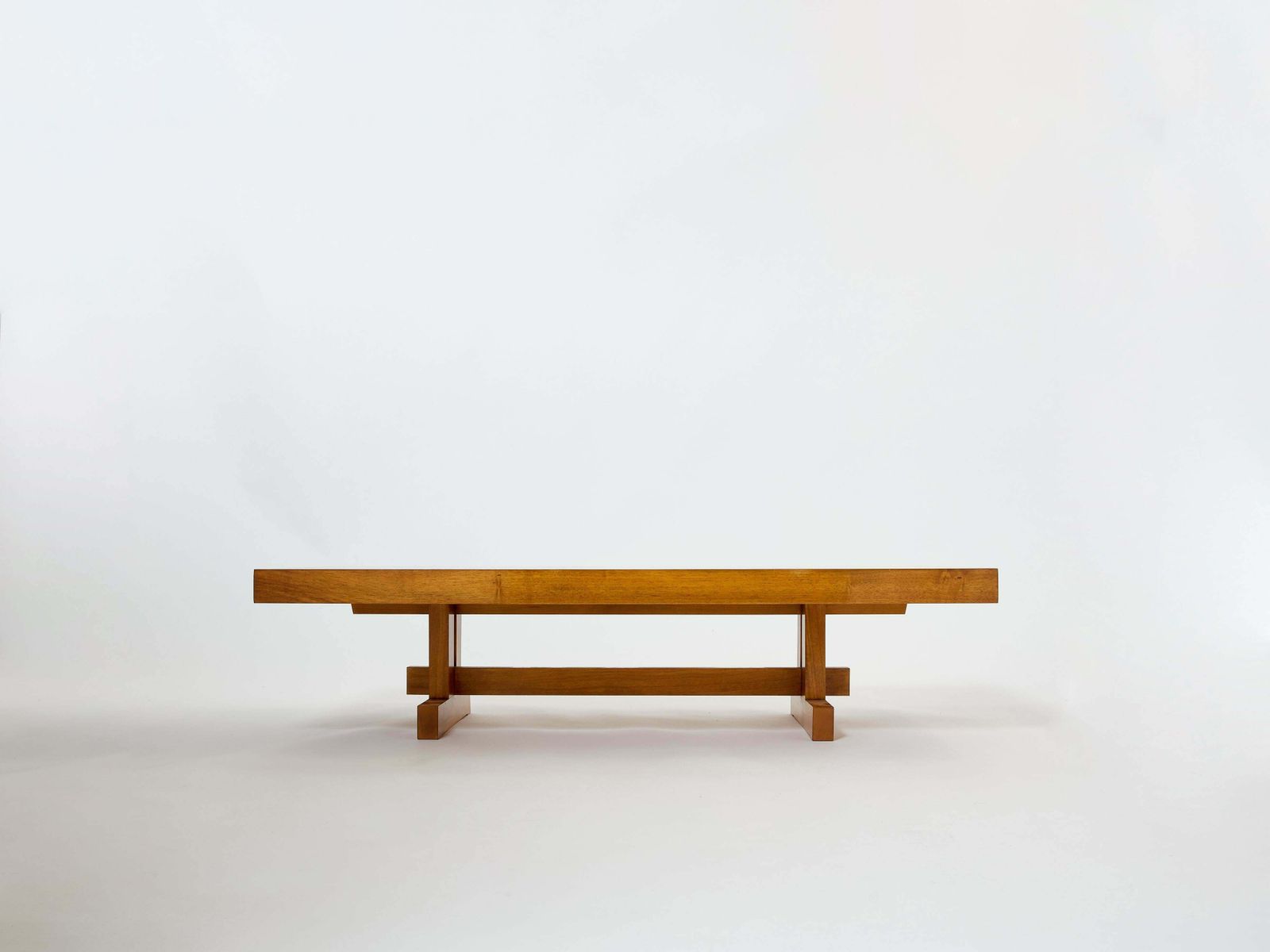 16811.0 Large French Coffee Table Oak Wood Petrified Wood And Slate Top 1960 photo