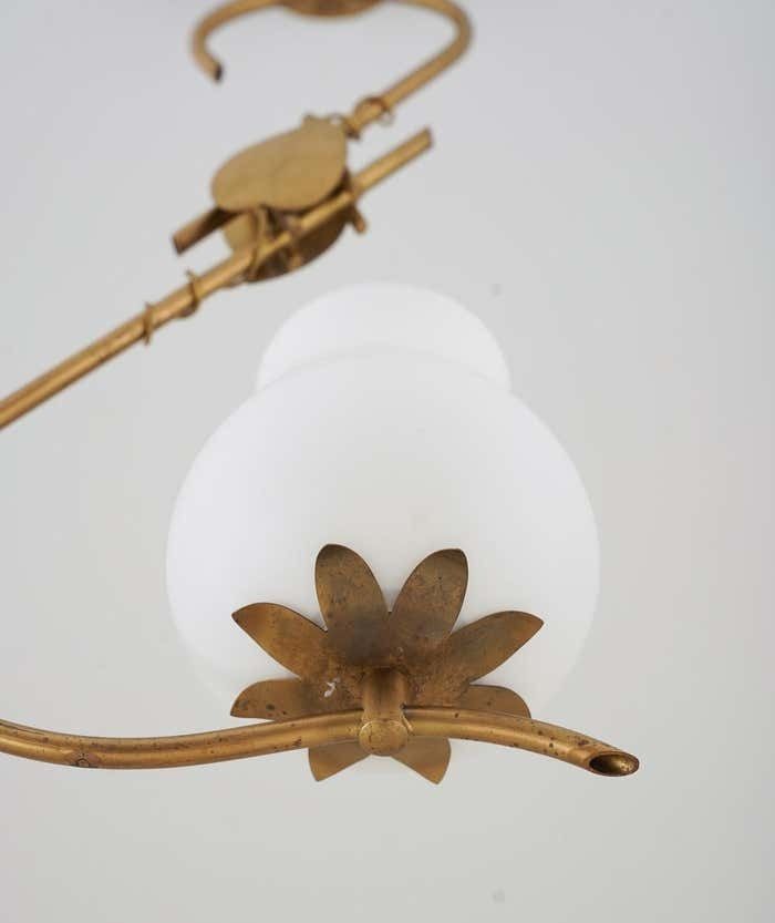 Scandinavian Pendant In Brass And Glass, Swedish Modern photo vinterior