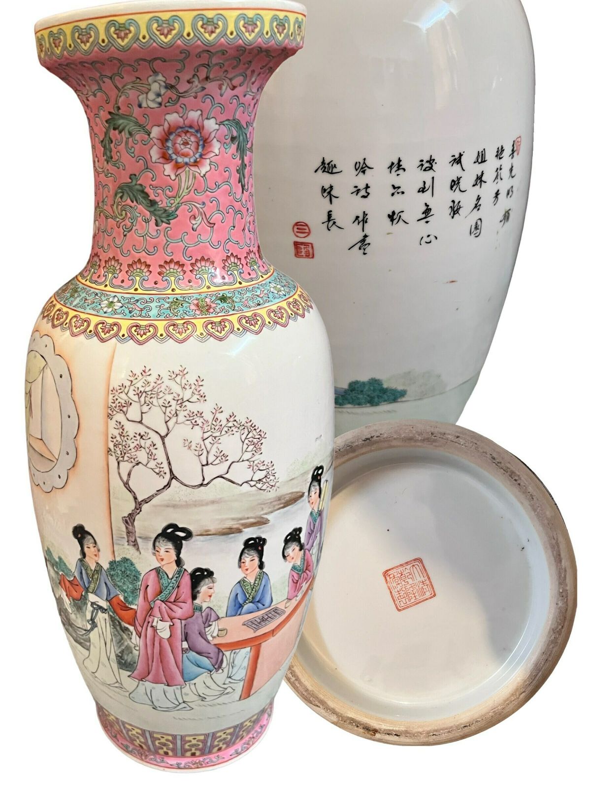 Chinese Famille Rose Porcelain Vasemid 20th Century photo furniture