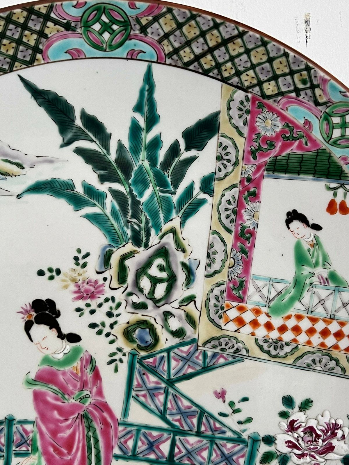 Early Japanese 20th Century Porcelain Charger , Chinese Apocryphal Mark Of Chenghua, And An Yamatoku Mark Impressed. photo furniture