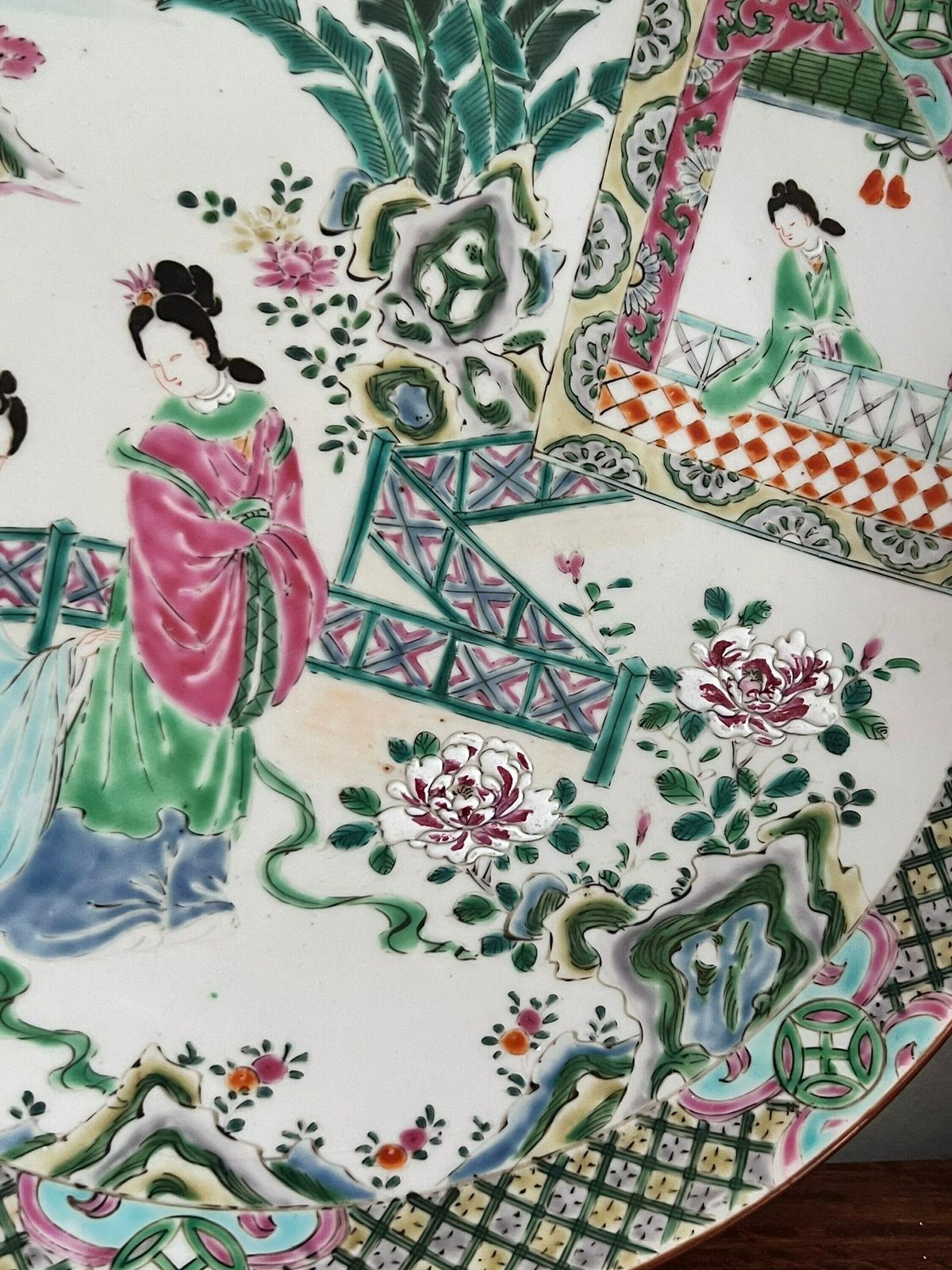 Early Japanese 20th Century Porcelain Charger , Chinese Apocryphal Mark Of Chenghua, And An Yamatoku Mark Impressed. photo Home Decor