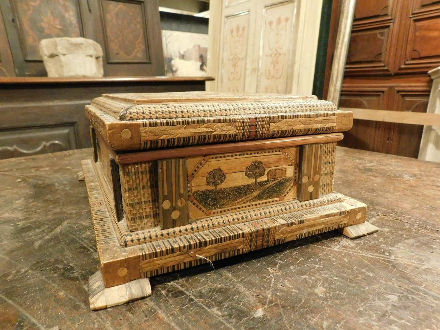 Box For Jewels Or Treasures, Inlaid With Straw, Italy photo buy