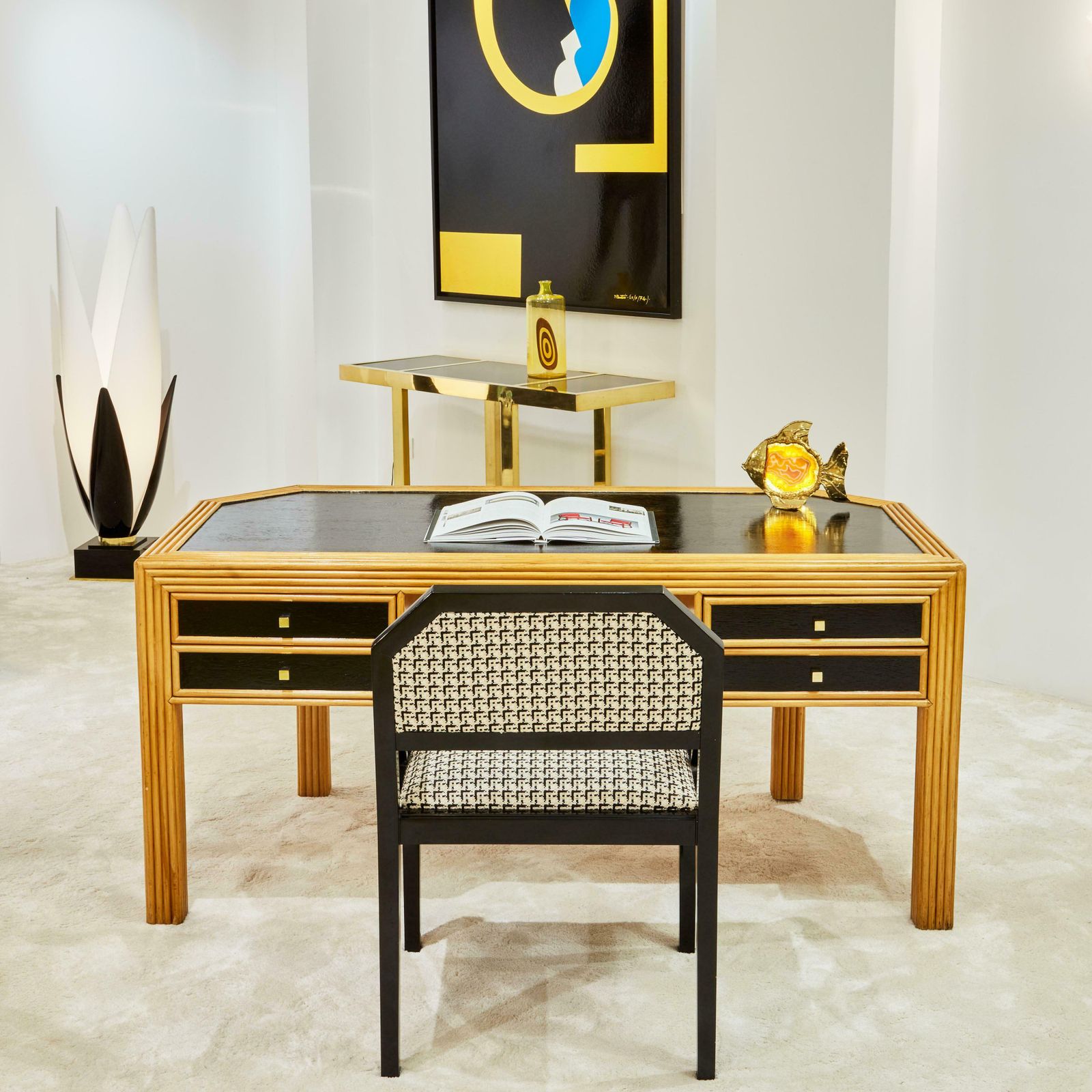 photo furniture Yves Plantevin Huge Oil On Wood Panel 1974