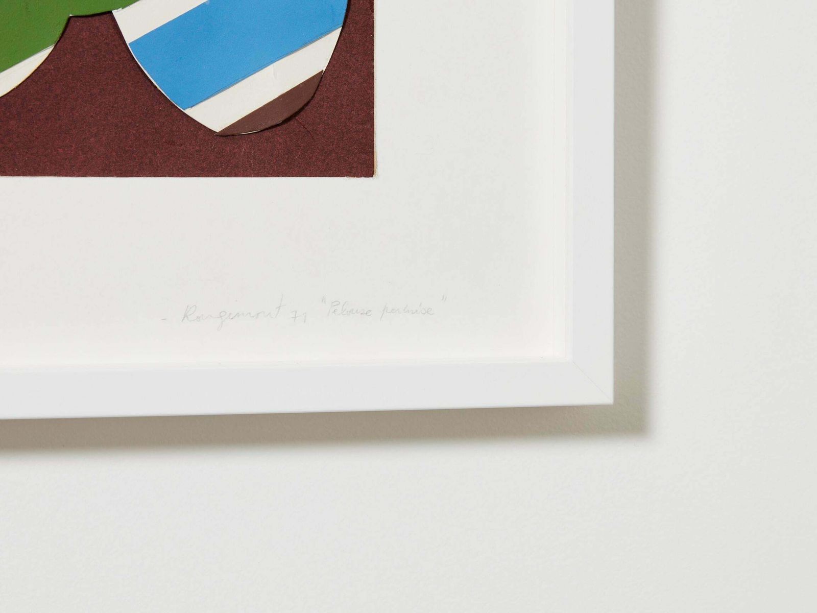 Collage technique mixte Guy de Rougemont, Pelouse Perturbé, 1971 photo Art