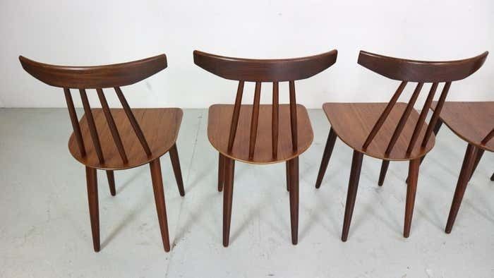 photo vinterior Poul Volther Set Of 6 Dinning Room Chairs "3705" For Fremel Røjle, Denmark, 1960