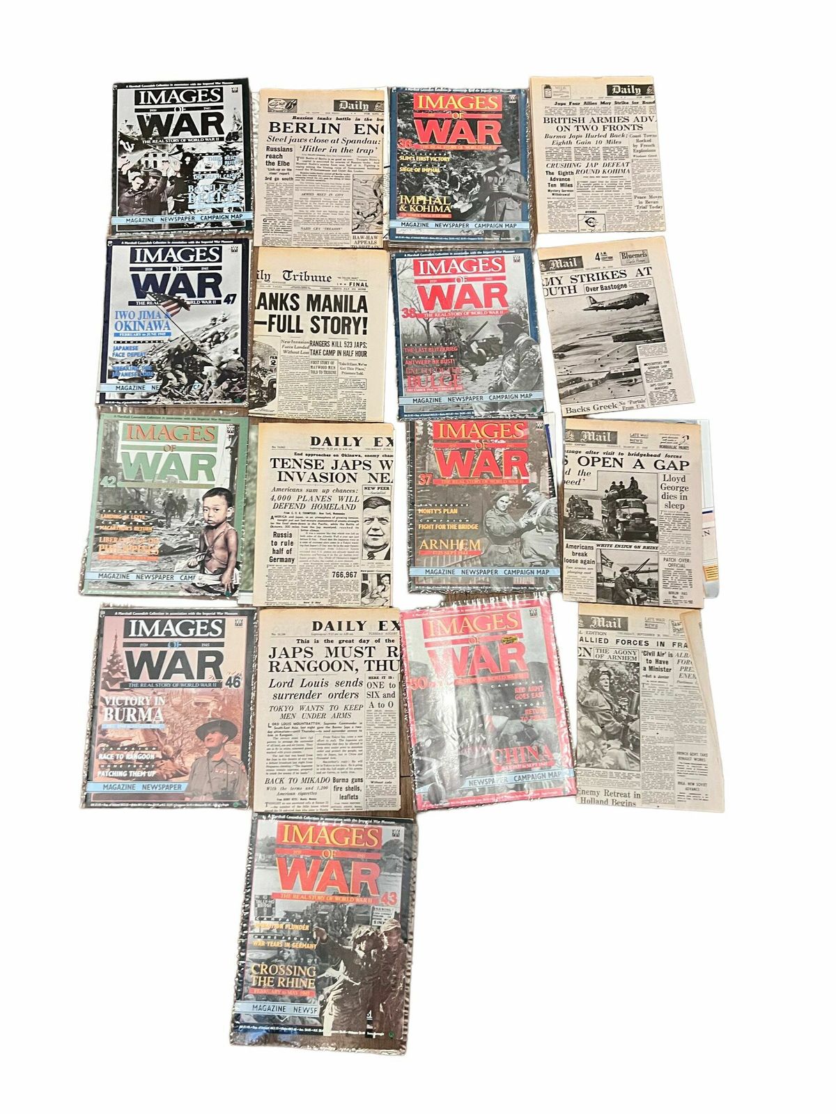 British "Daily Express" Images Of War, Newspaper 1944 / 1945, Images Of War, 1990s The Real Story Of All The War Two Magazines