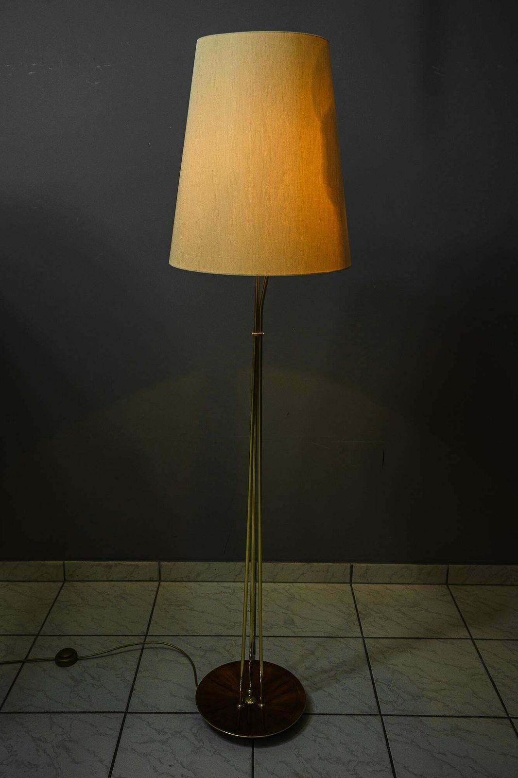 Rupert Nikoll Floor Lamp With Fabric Shade Vienna Around 1960s photo vintage