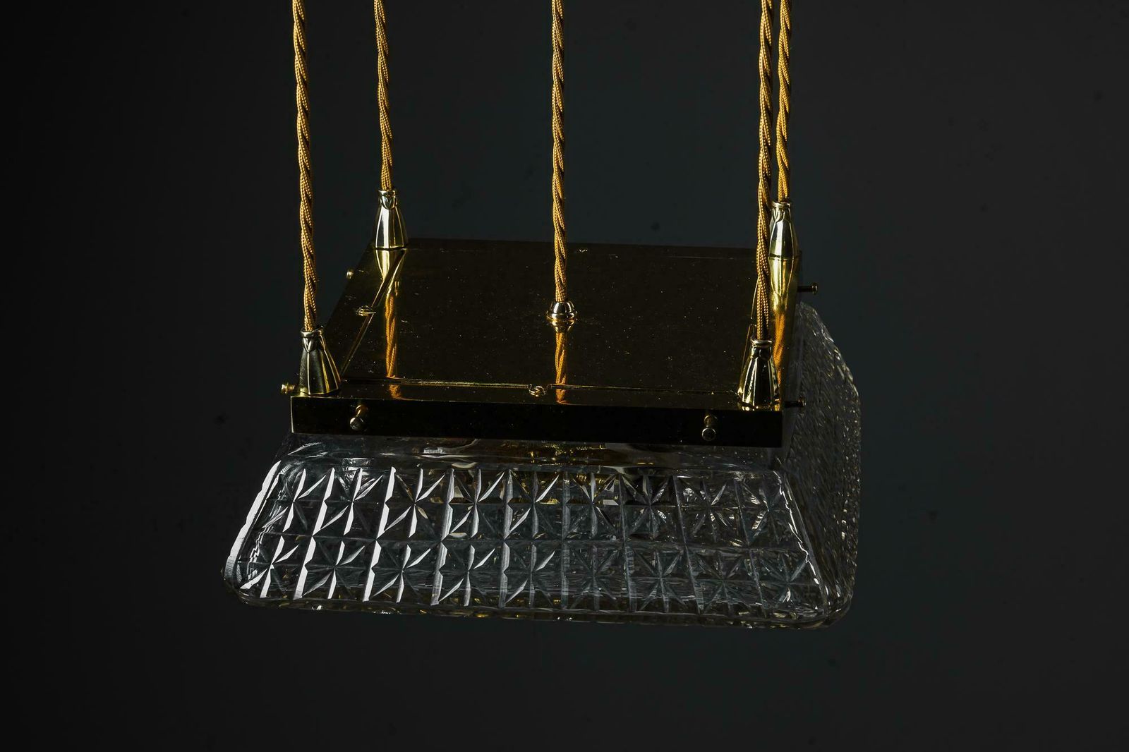 2 Art Deco Pendants With Cut Glass Shades Vienna Around 1920s photo furniture