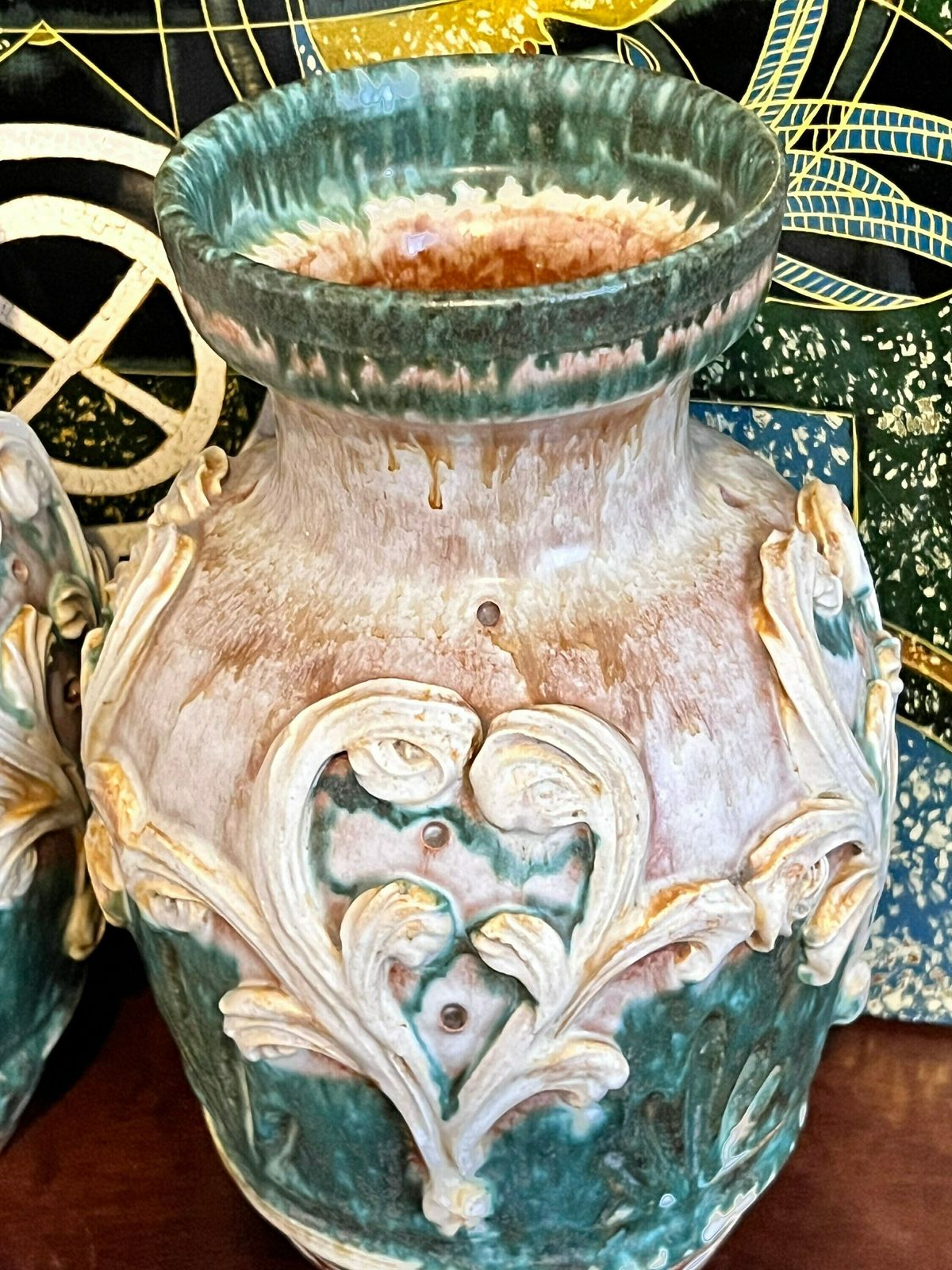Pair Of Alvino Bagni Raymor Vases, Raymor Attributed Midcentury Italian Art Pottery Vases photo 180.0