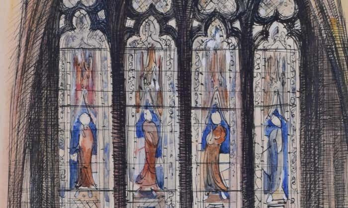Louis Osman Stained Glass Window photo for sale
