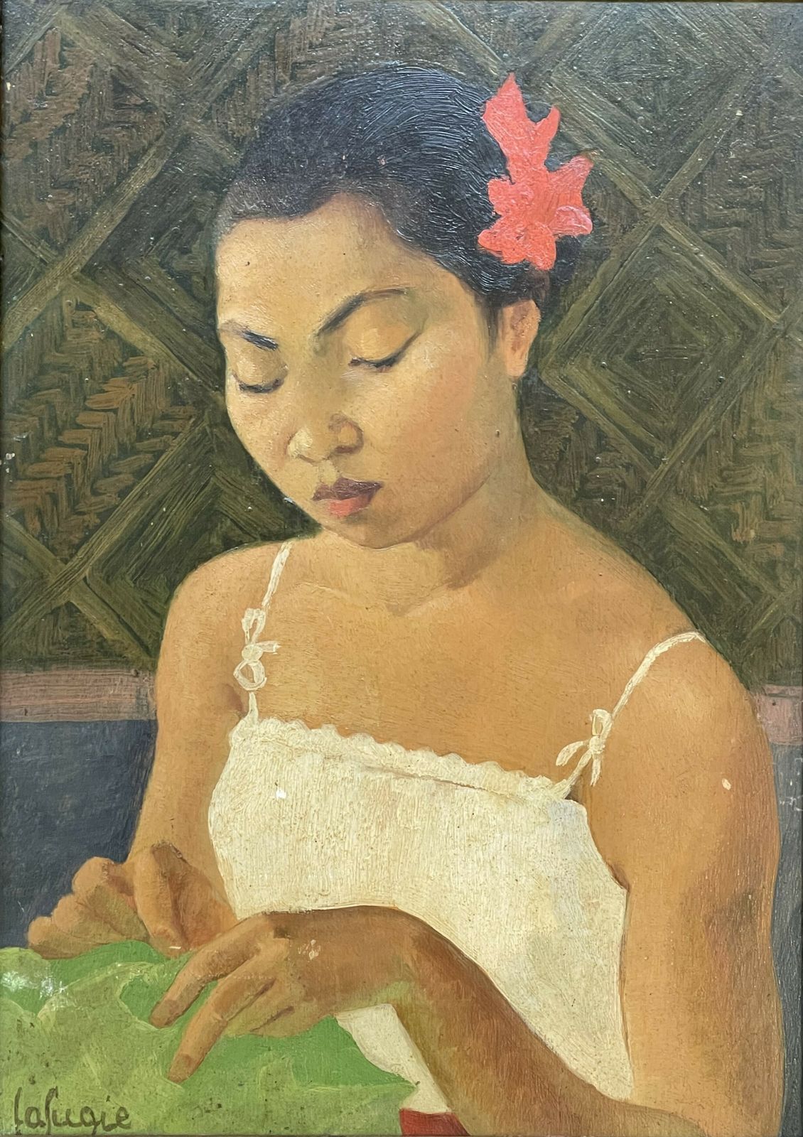 Splendid  Portrait Of A Young Cambodian Girl, By Léa Lafugie (1890 1972) photo 3585.0