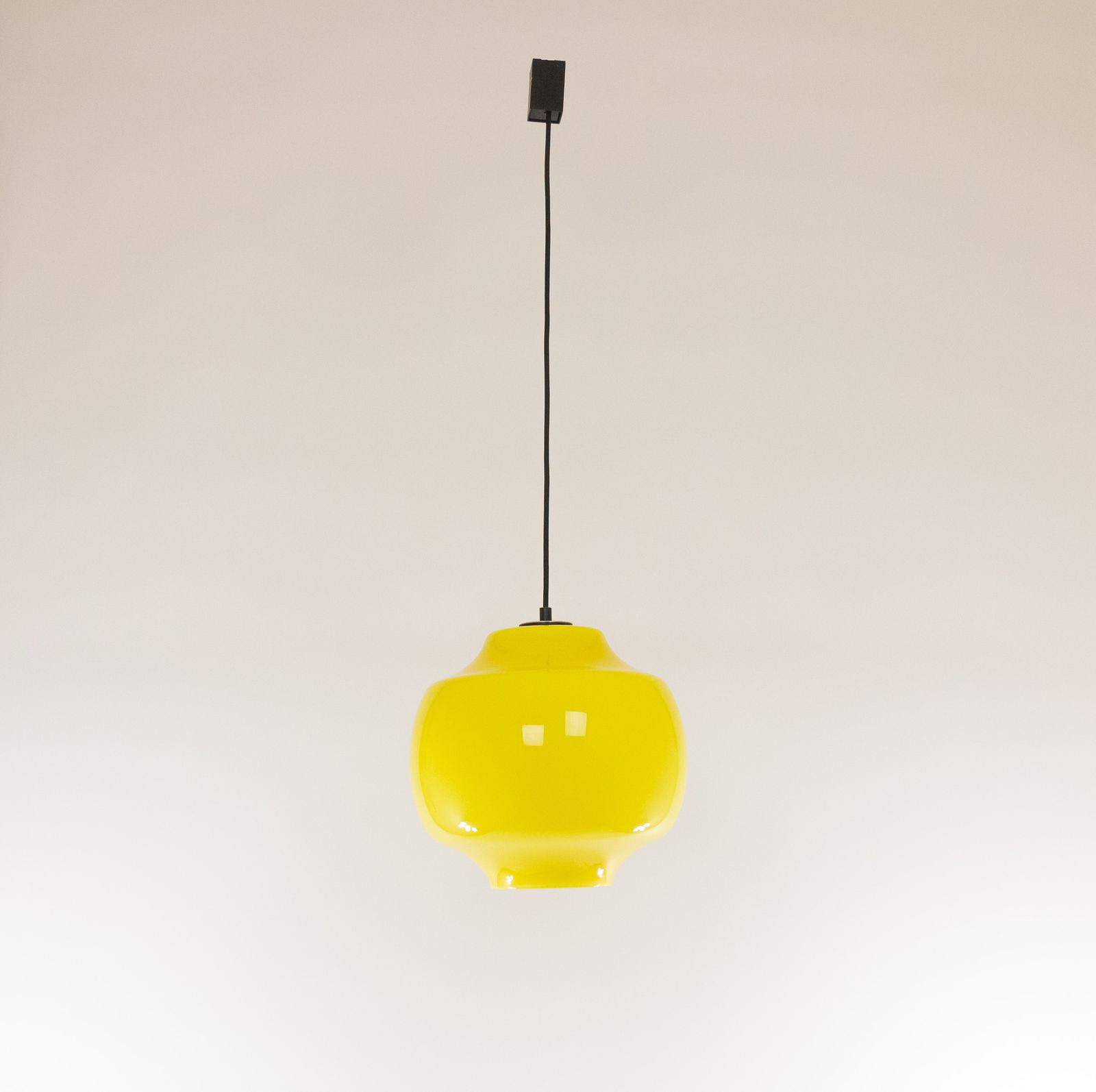 Yellow Glass Pendant By Alessandro Pianon For Vistosi, 1960s photo vinterior
