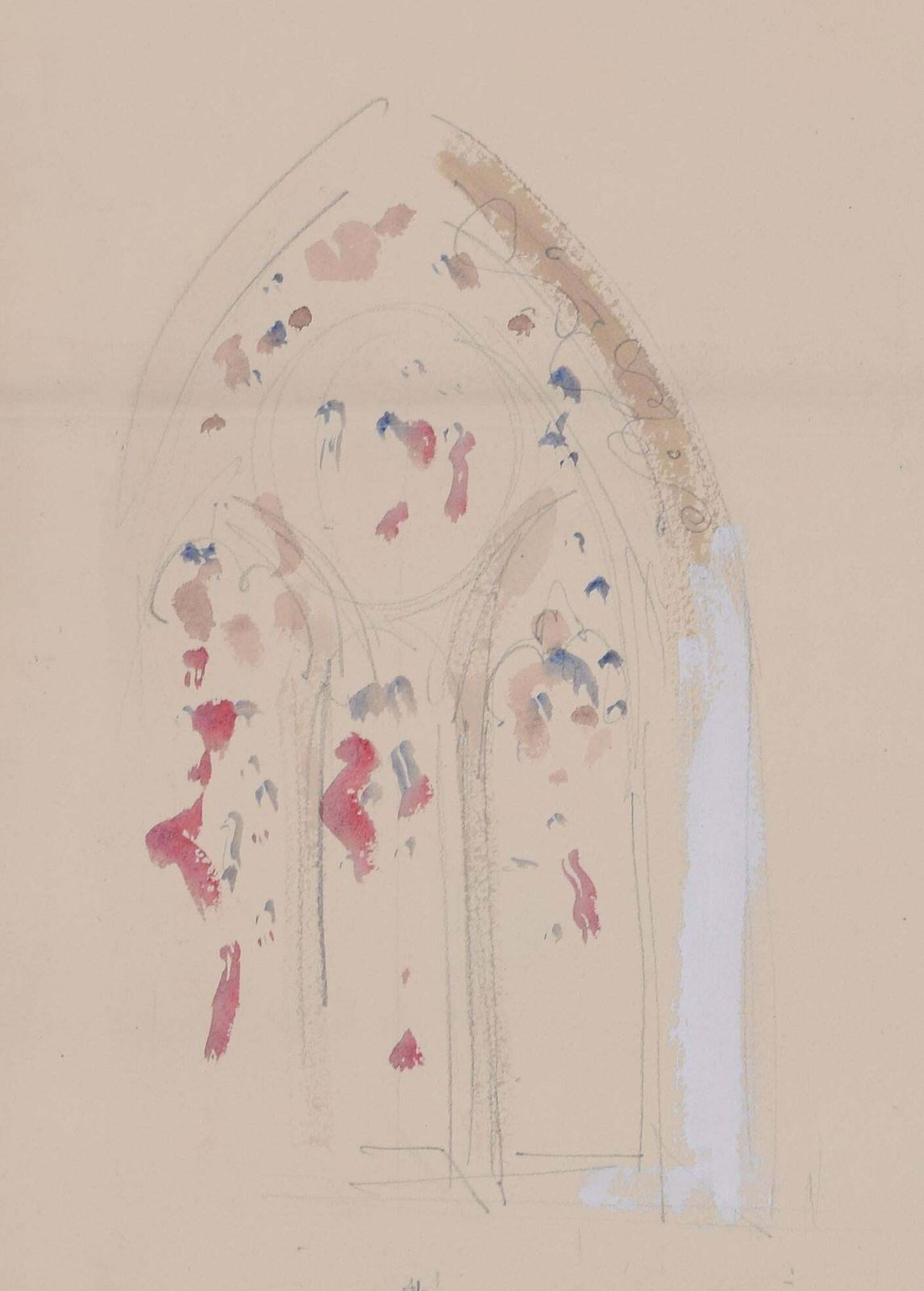 Louis Osman Shere Church Altar And Ornaments Watercolour By Louis Osman Friba photo furniture
