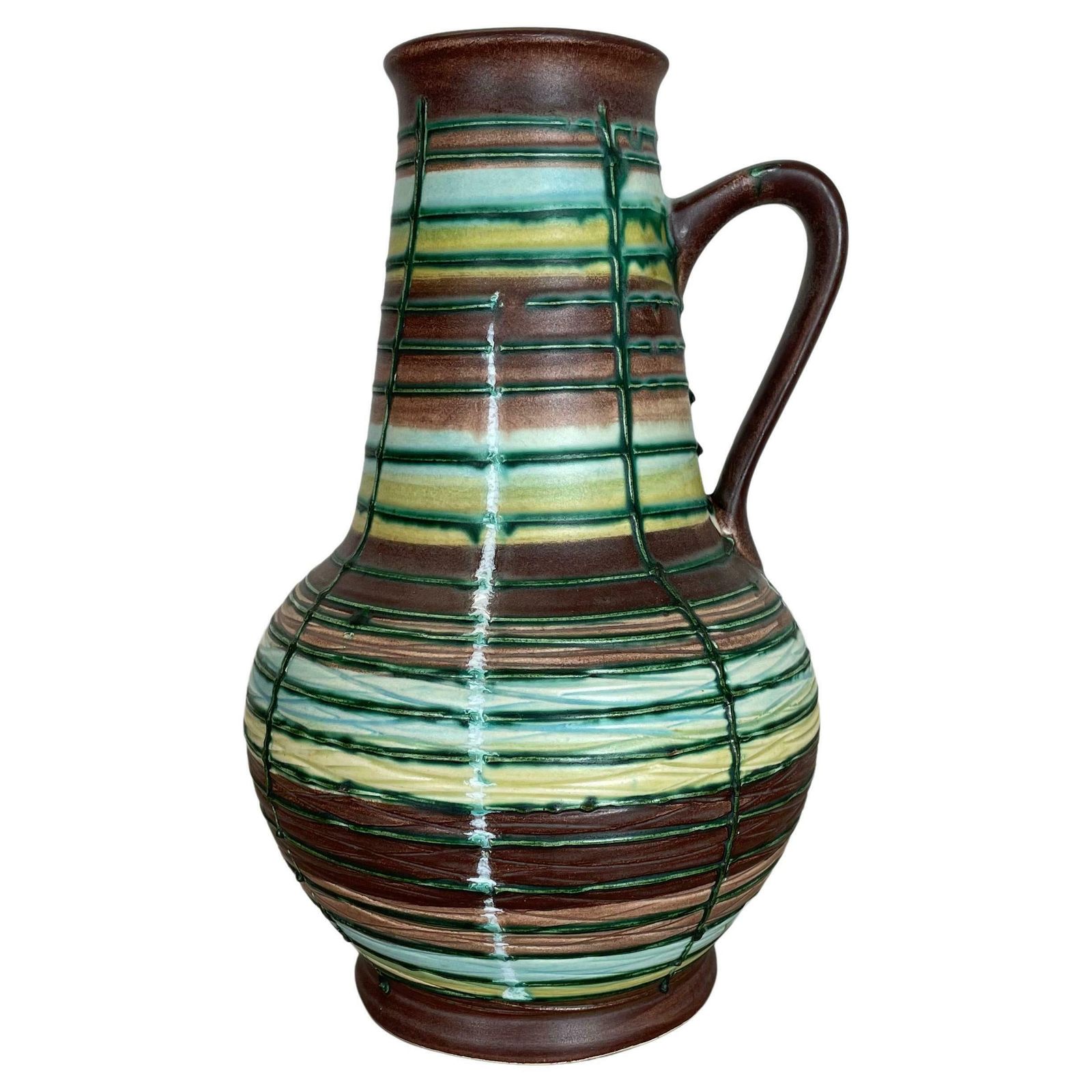 Super Colorful 31cm Fat Lava Pottery Vase By Bay Ceramics, Germany, 1970s