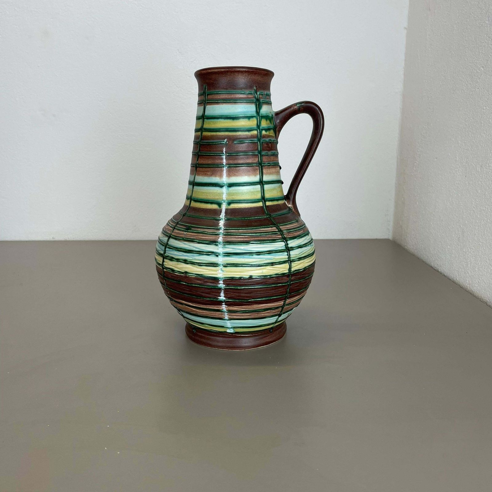 Super Colorful 31cm Fat Lava Pottery Vase By Bay Ceramics, Germany, 1970s photo for sale