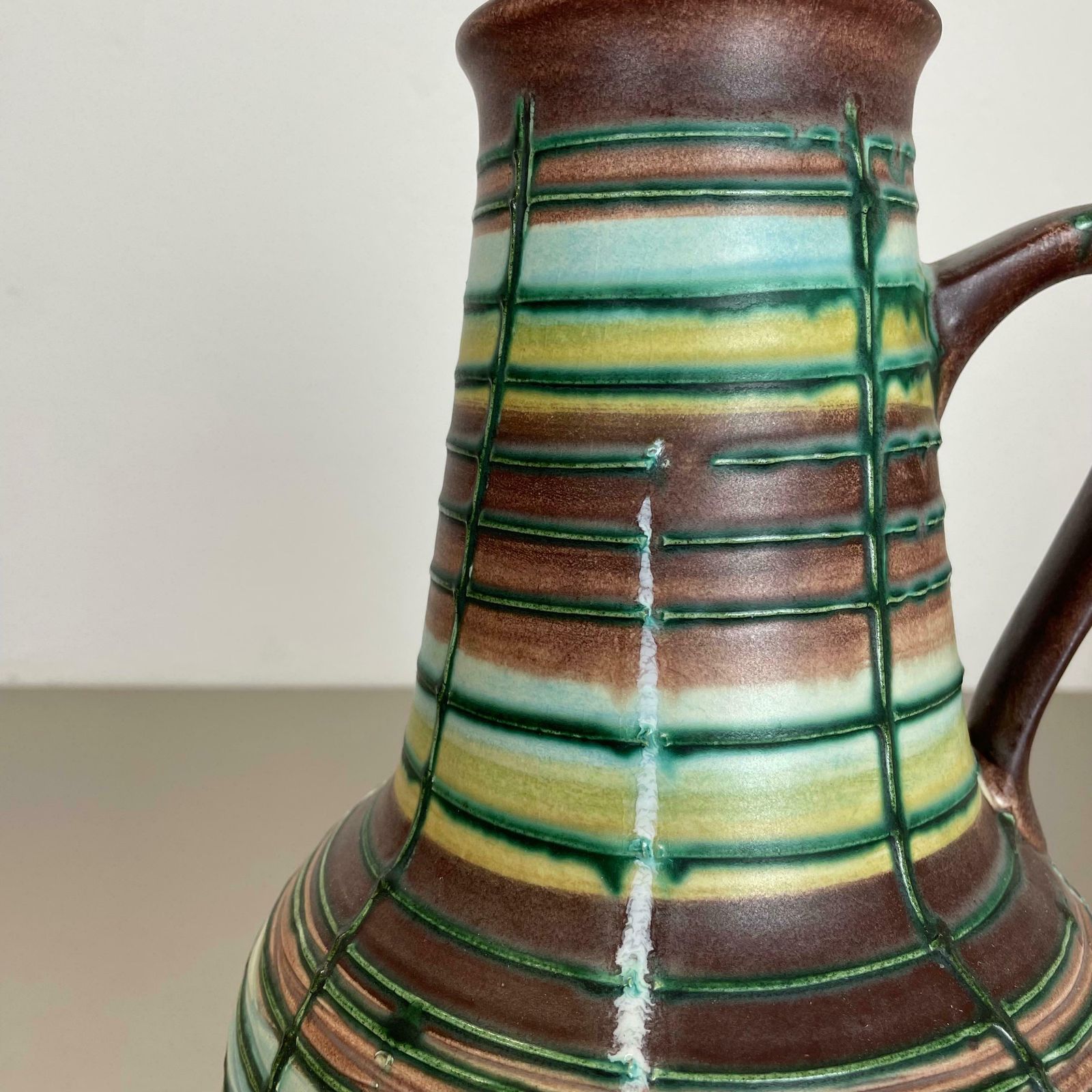 Super Colorful 31cm Fat Lava Pottery Vase By Bay Ceramics, Germany, 1970s photo vintage