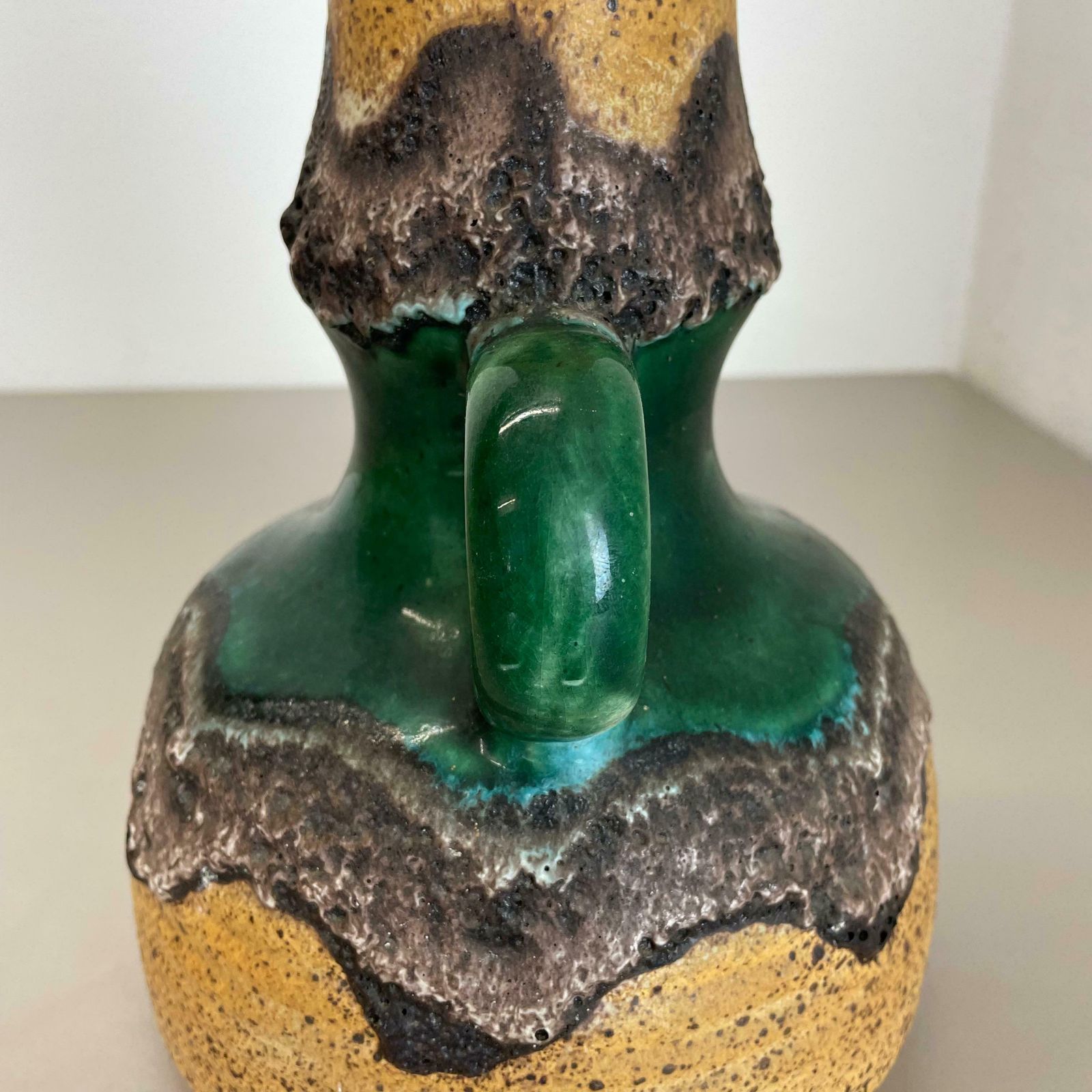 Home Decor Rare Green Brutalist Fat Lava Ceramic Vases By Dümler And Breiden Germany, 1970s photo