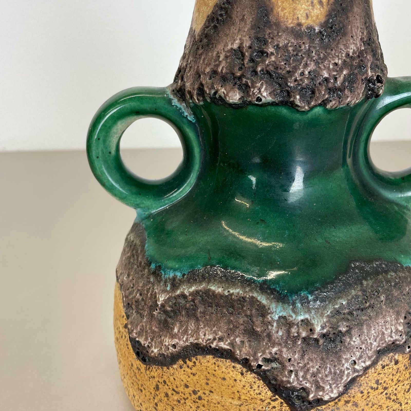 480.0 Rare Green Brutalist Fat Lava Ceramic Vases By Dümler And Breiden Germany, 1970s photo