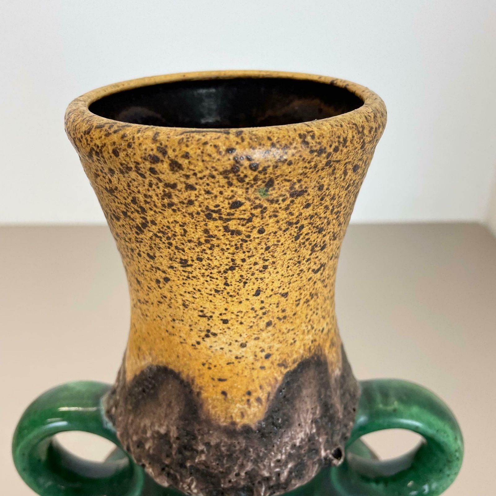 photo vintage Rare Green Brutalist Fat Lava Ceramic Vases By Dümler And Breiden Germany, 1970s