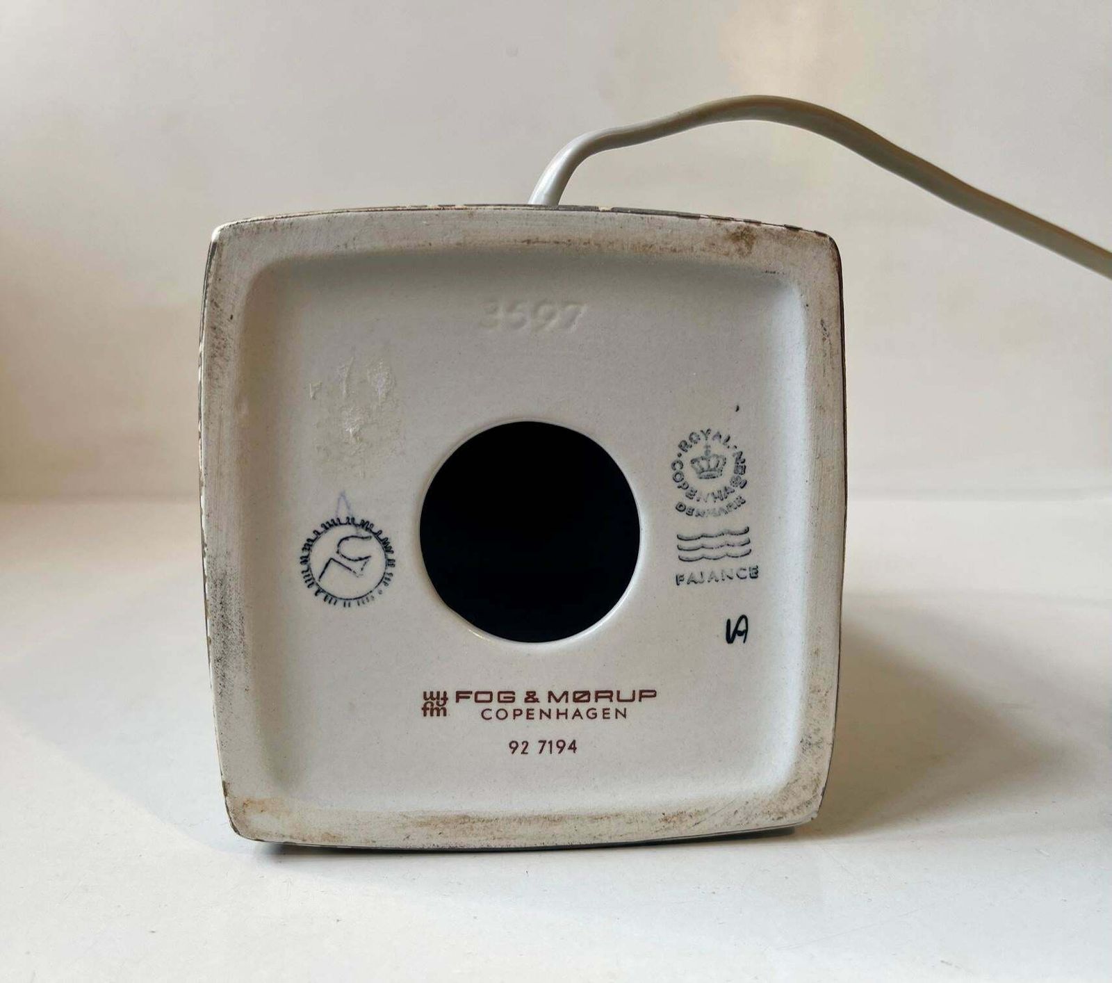 Nils Thorsson Ceramic Table Lamp For Royal Copenhagen & Fog & Morup, 1970s photo Lighting