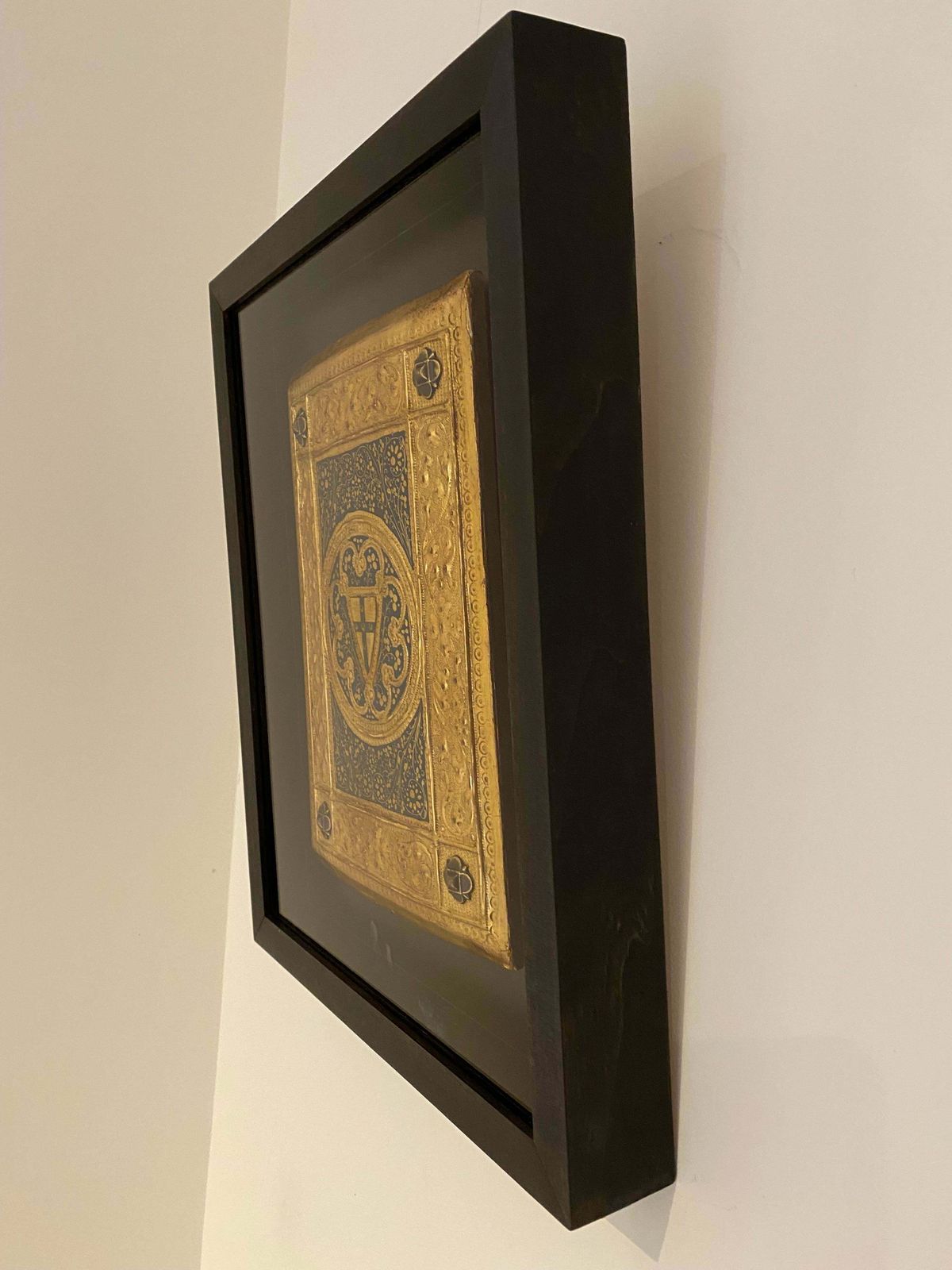 Icilio Federico Joni 1866 To 1946. Italian. Painted Wood Tavolette Book Cover Binding. The Biccherna Aesthetic. Framed. Siena. Sienese. Tuscany. photo 7895.0