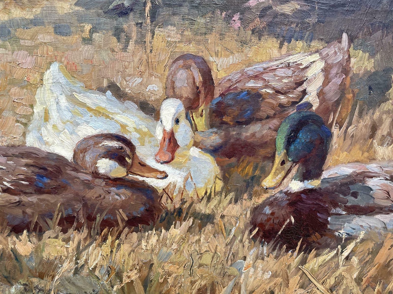 Ducks Oil On Canvas Painting By Keller Kühne Josef Woldemar photo vinterior