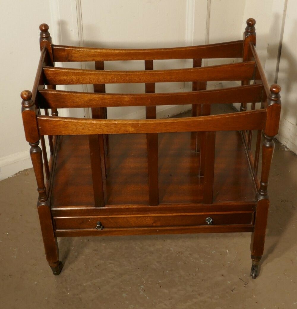 English Walnut Canterbury Magazine Stand photo vinterior