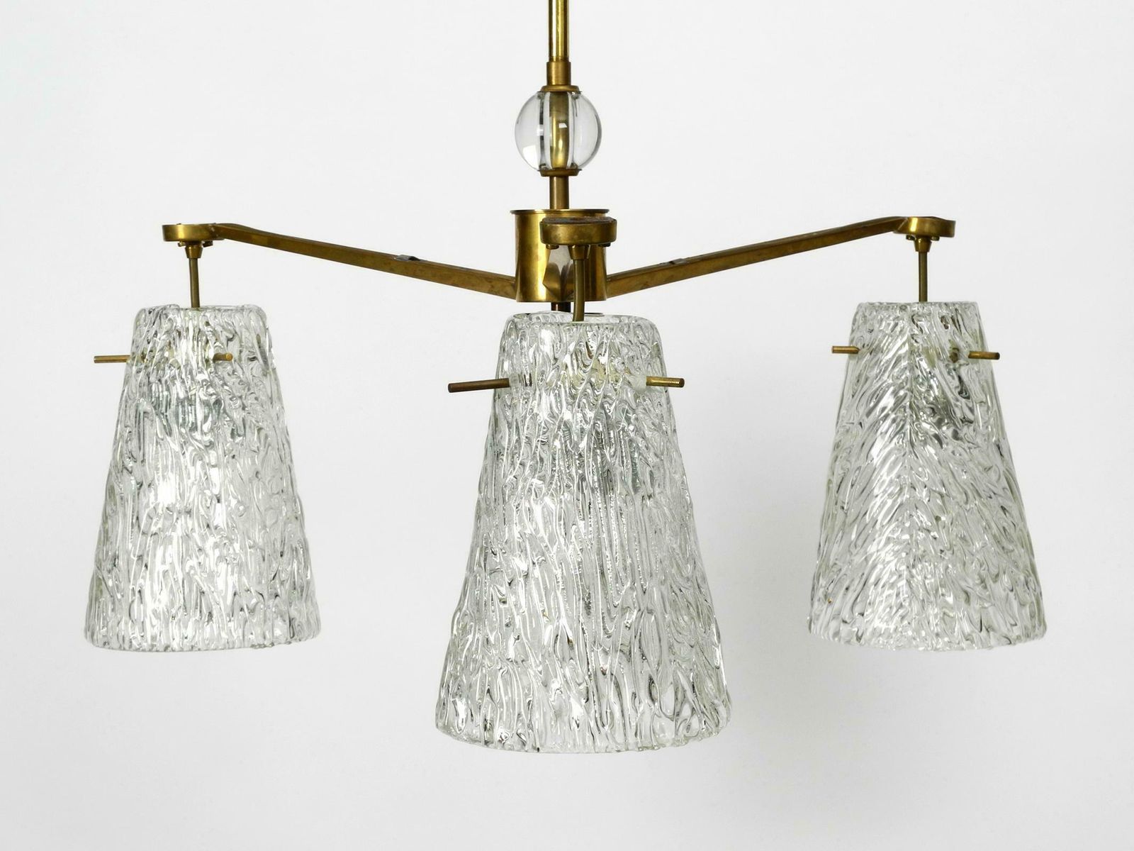Beautiful Mid Century Ceiling Lamp With Three Glass Shades By Rupert Nikoll photo furniture