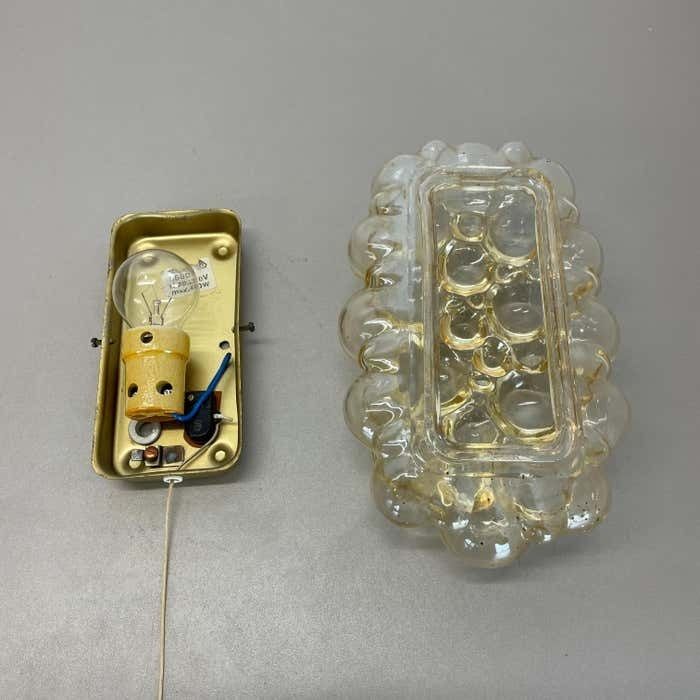 photo vinterior Original Amber Glass Wall Lights Sconces Helena Tynell Glashütte Limburg, 1960s