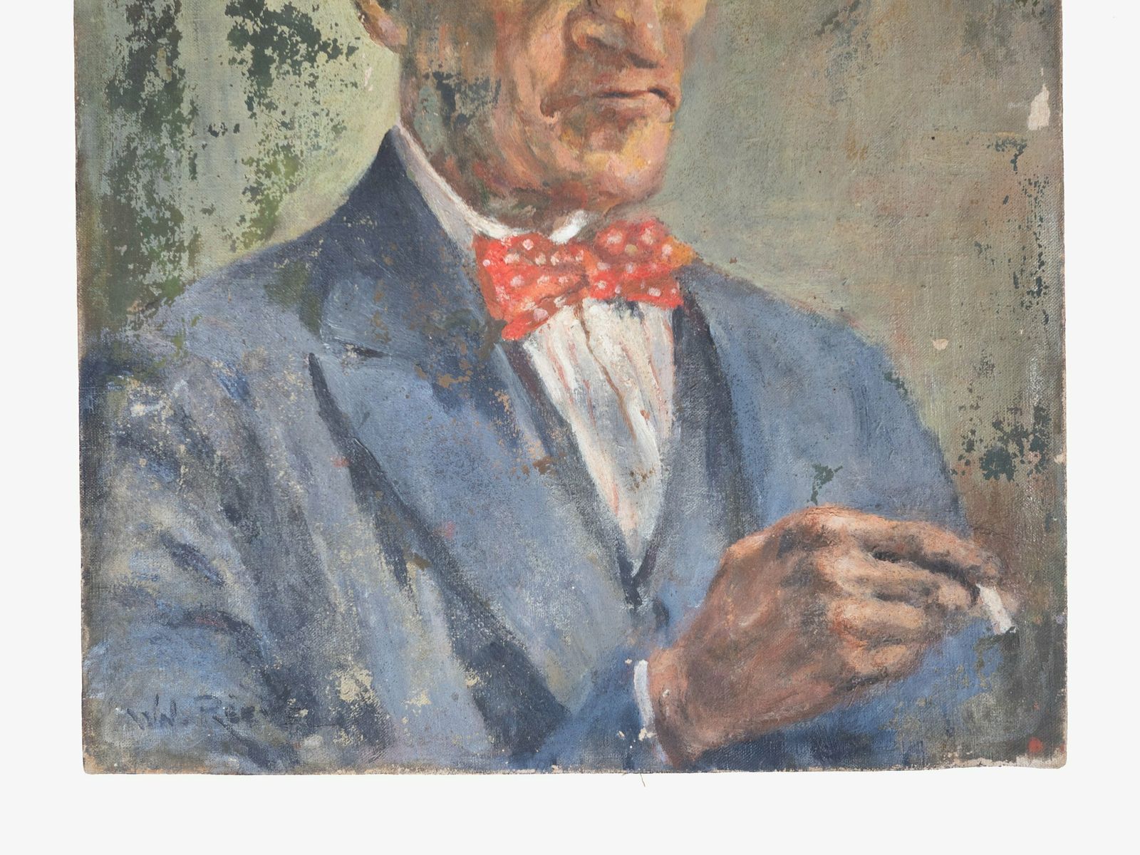 Oil On Canvas Portrait Of A Distinguished Gentleman photo for sale