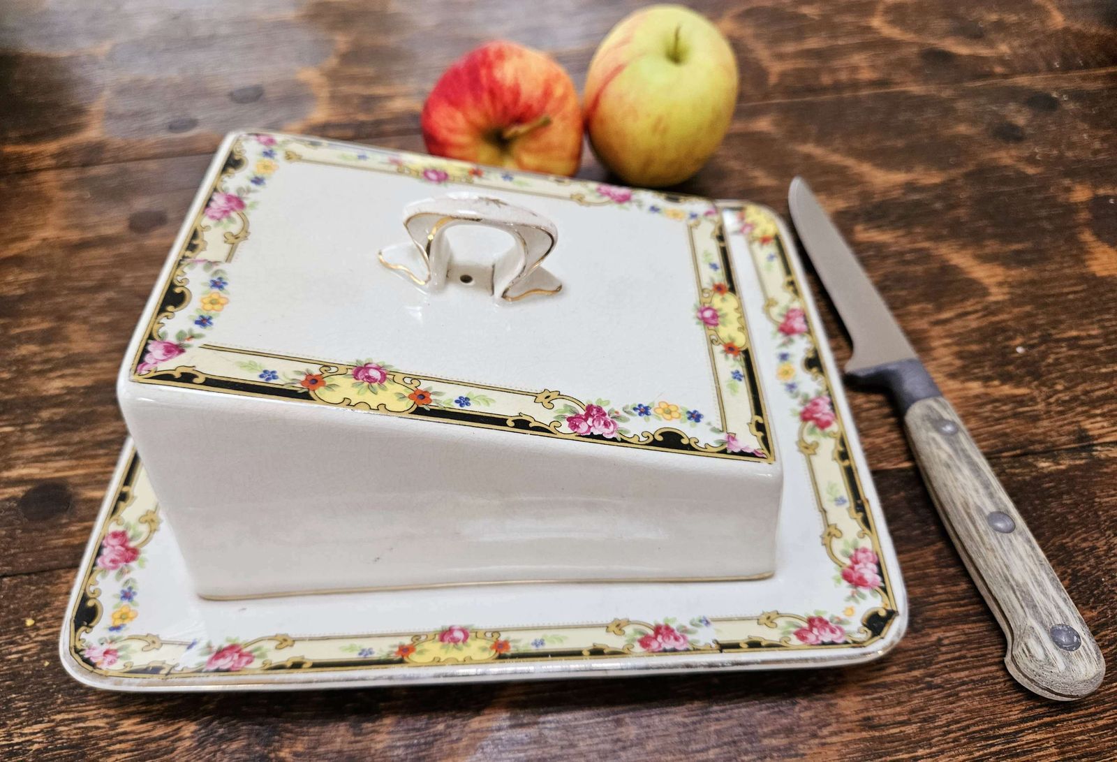 Elegant 1940's Cheese Dish With Lid