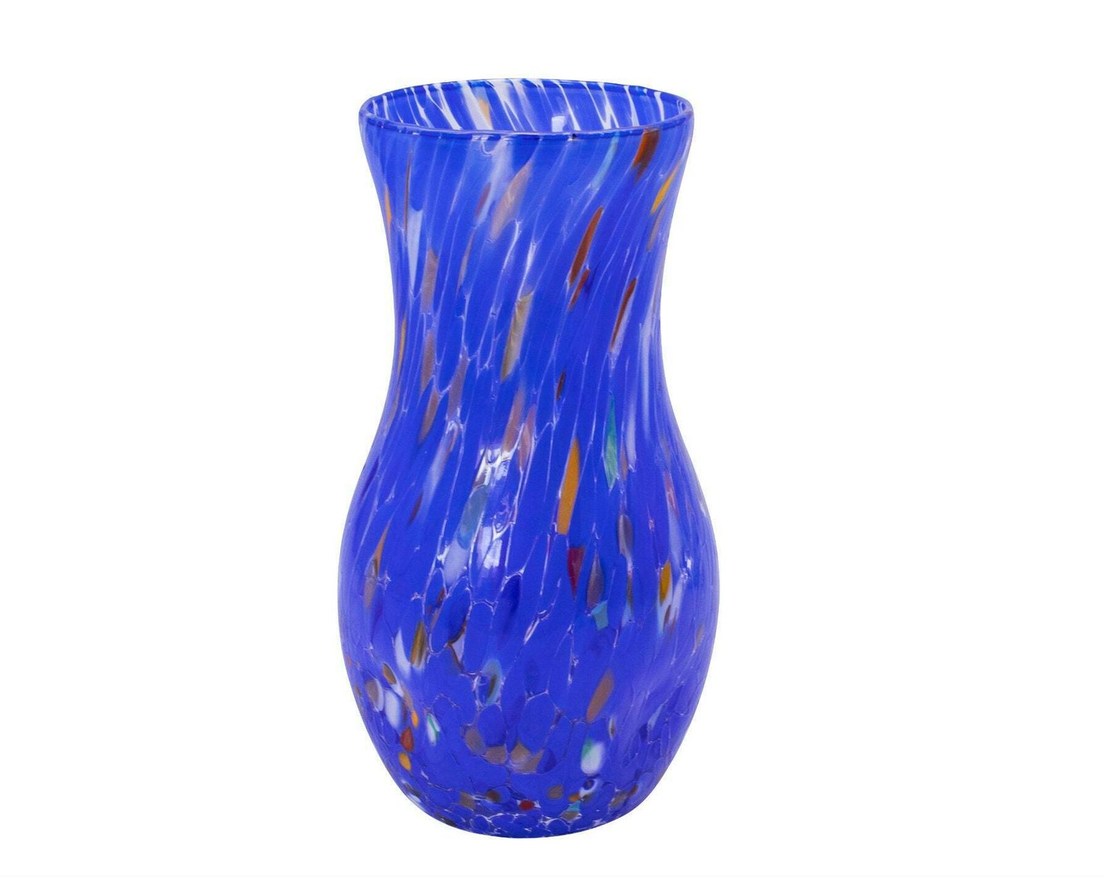 Orlando, Murano Glasses Vase Color "Blue", Model Goto, Handmade, Murano Glass Made In Italy