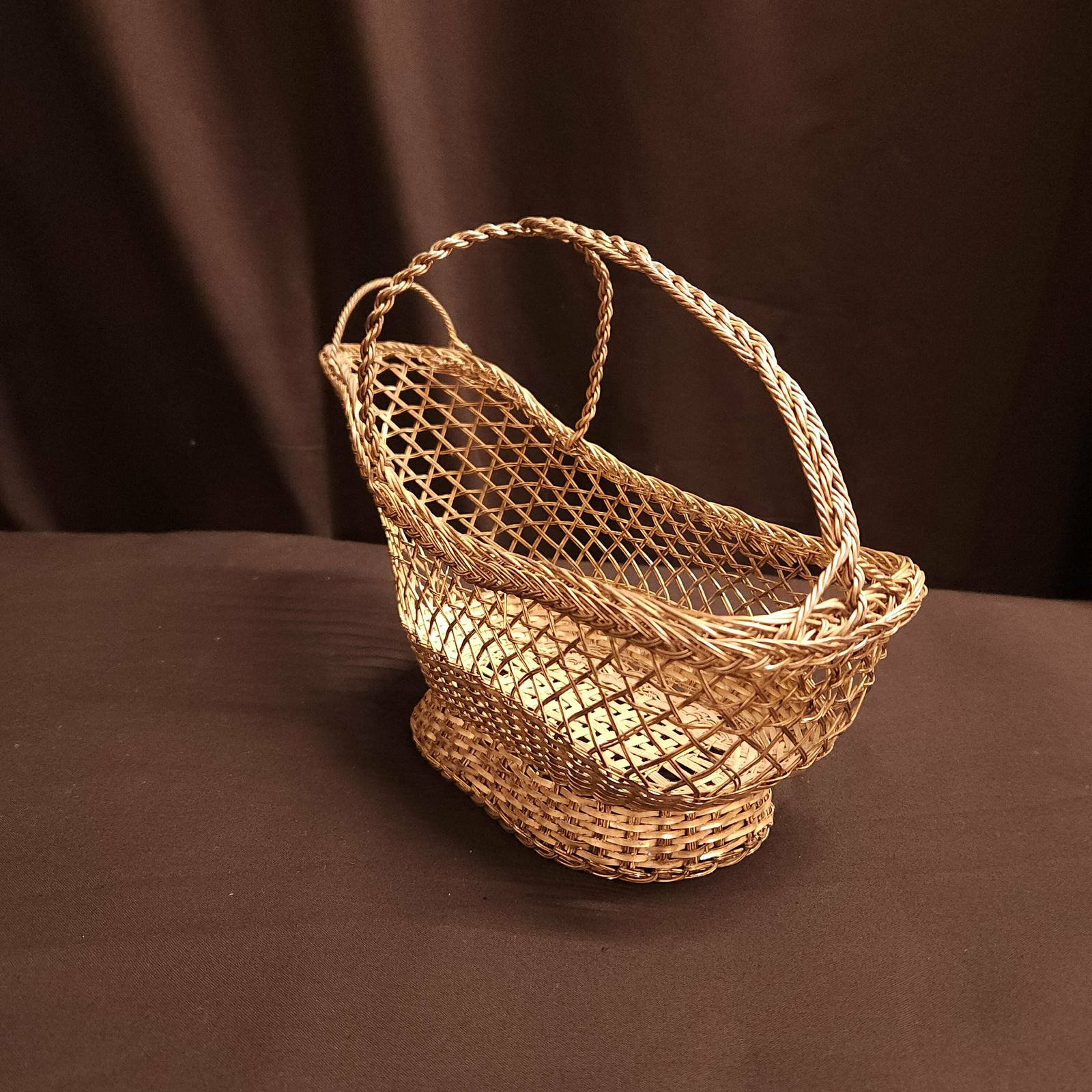 Vintage French Silverplated Wire Wine Bottle Holder photo vintage