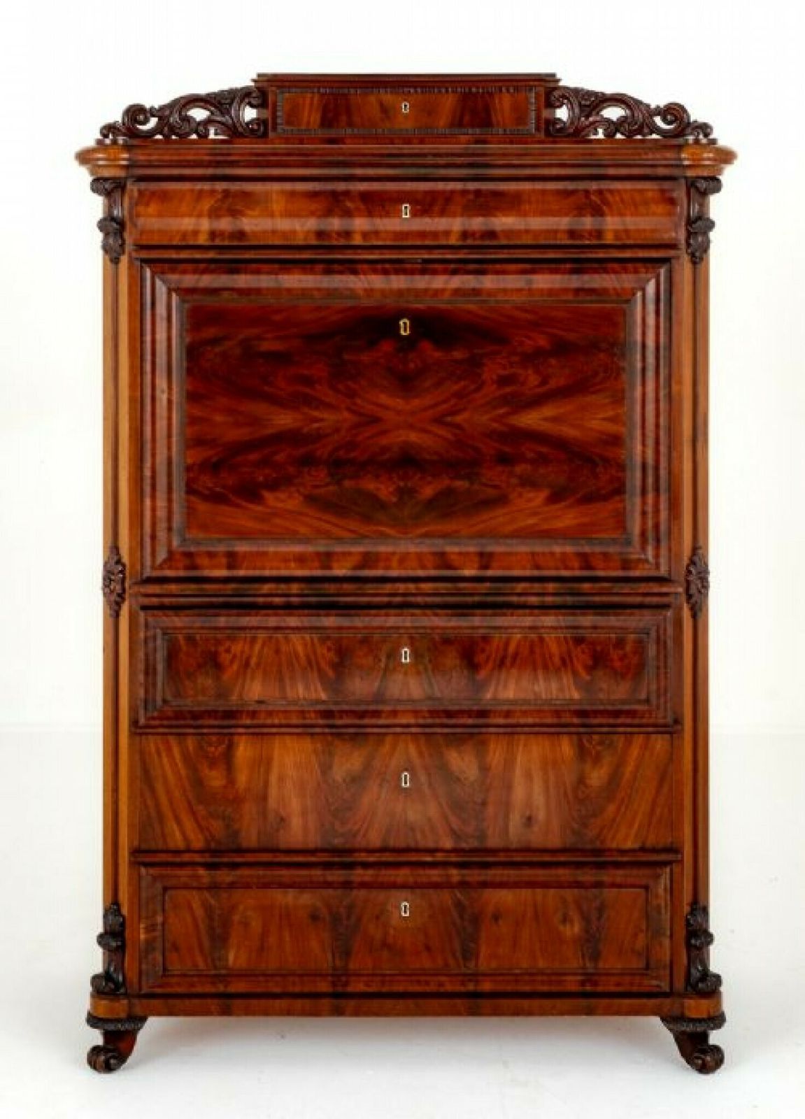 Biedermeier Escritoire Desk Mahogany 1860 photo furniture