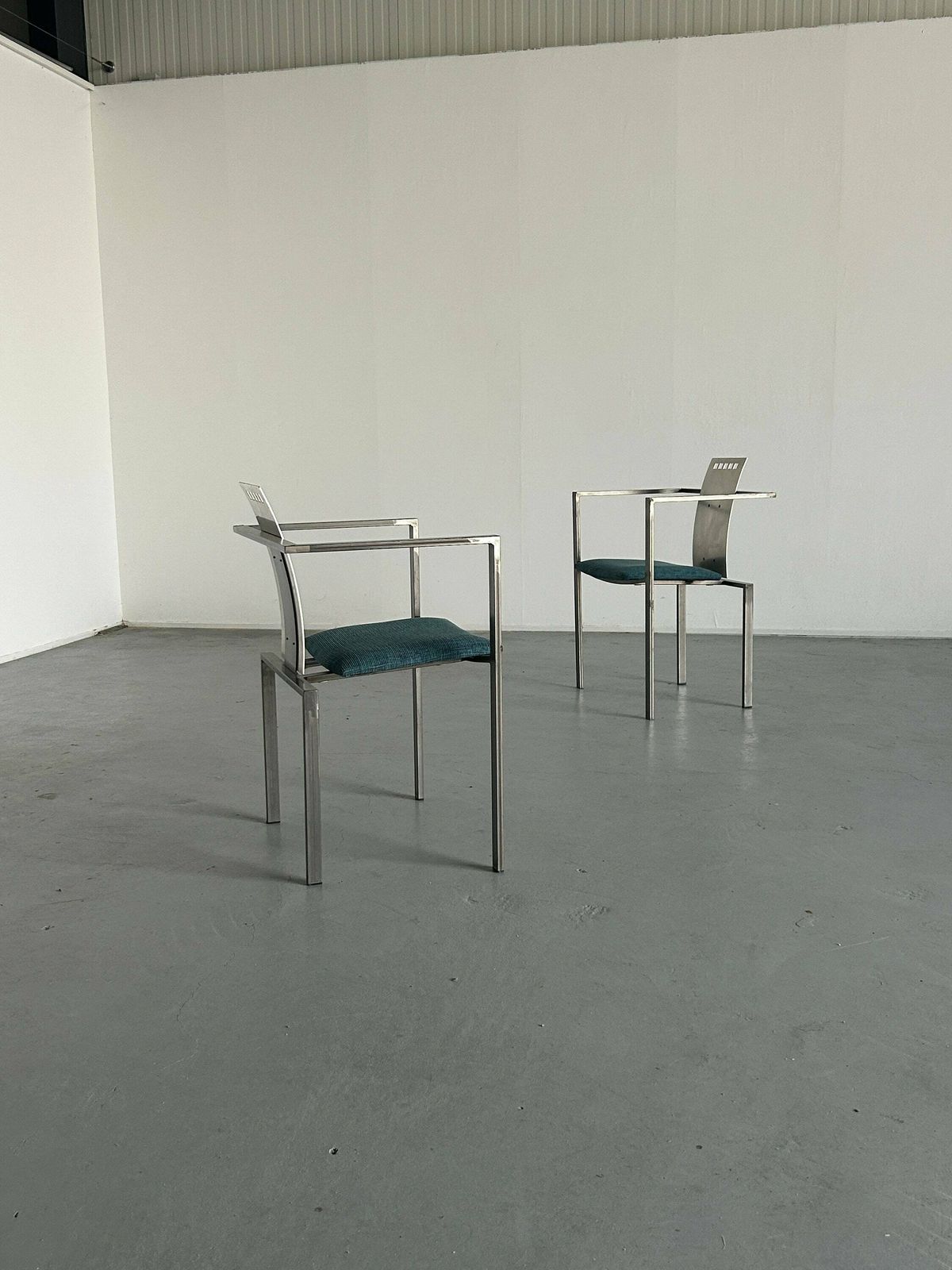 1 Of 2 Memphis Design Postmodern Geometrical Chairs By Karl Friedrich Förster For Kff, 1980s Germany, Industrial Design photo Furniture