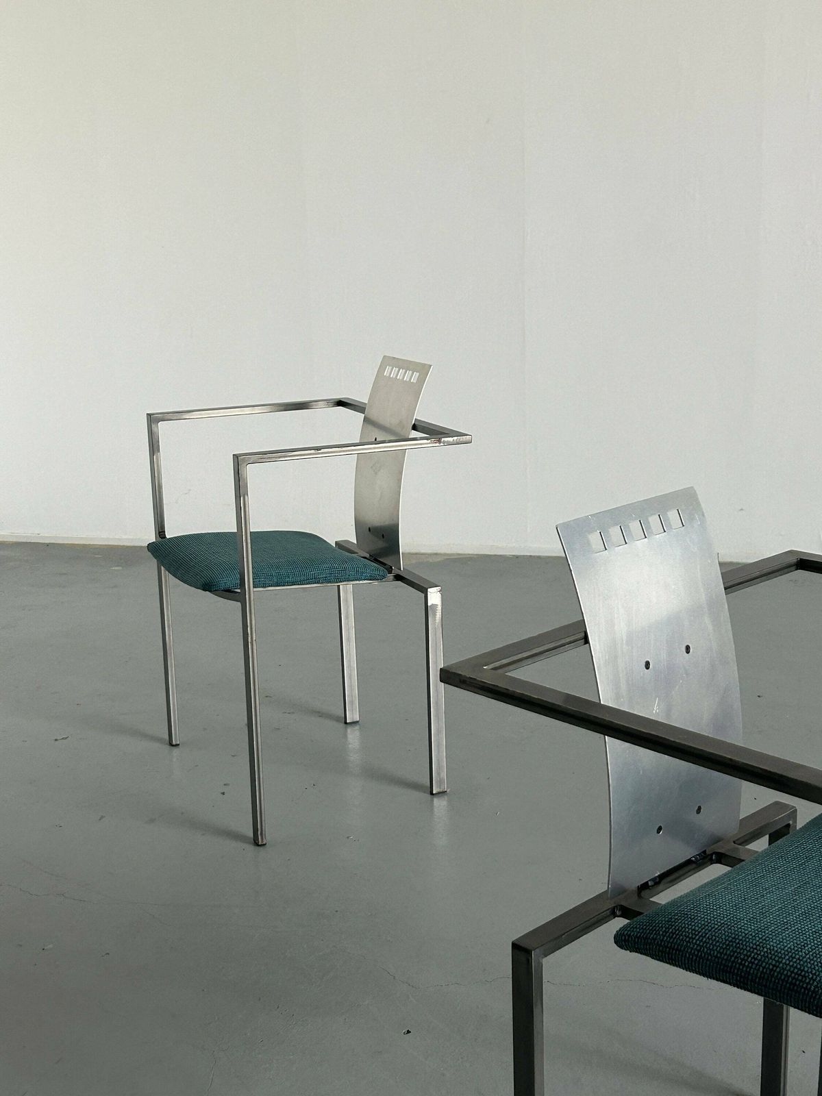 1 Of 2 Memphis Design Postmodern Geometrical Chairs By Karl Friedrich Förster For Kff, 1980s Germany, Industrial Design photo 398.0